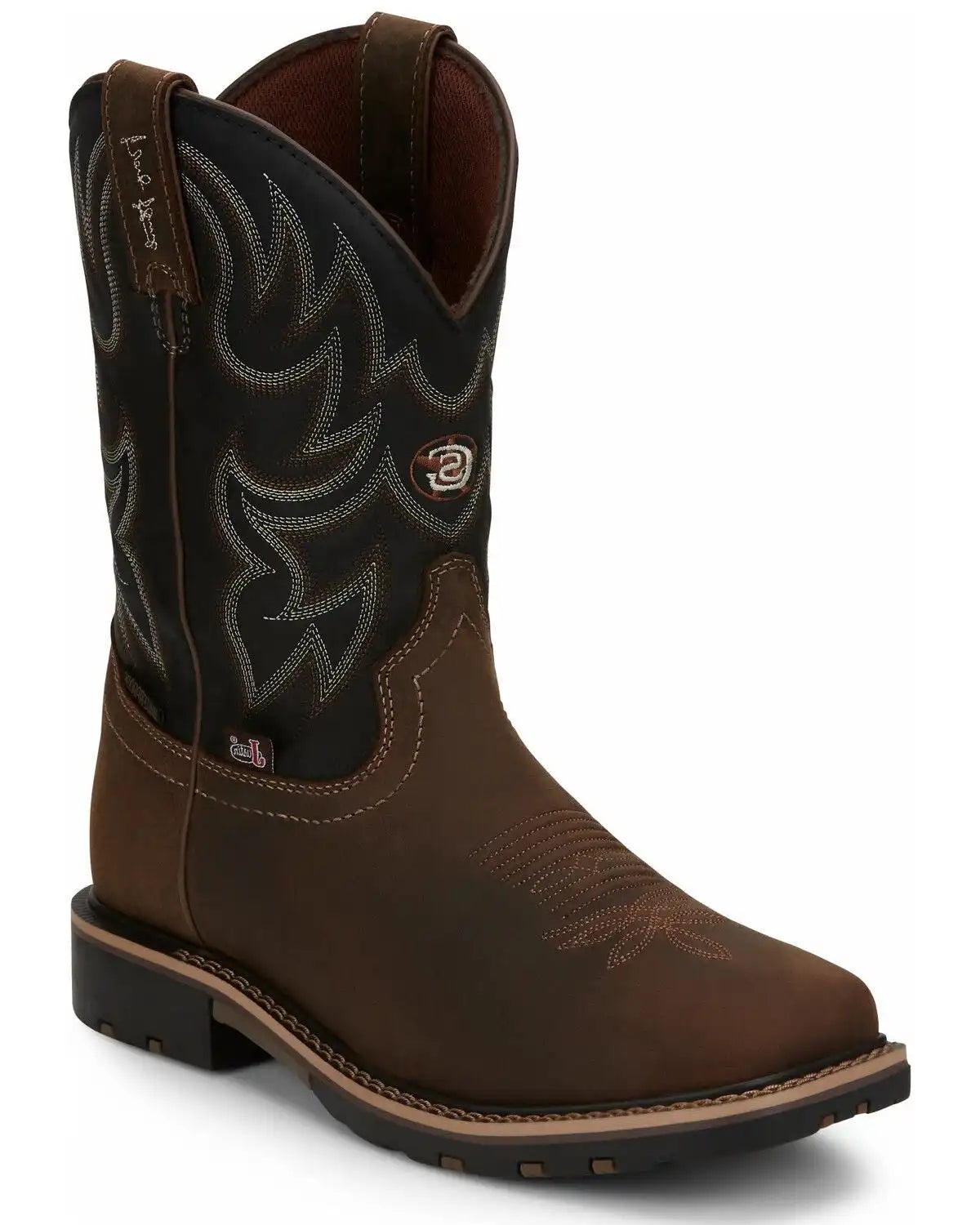 Justin Men's Fireman Black Performance Western Boots - Square Toe