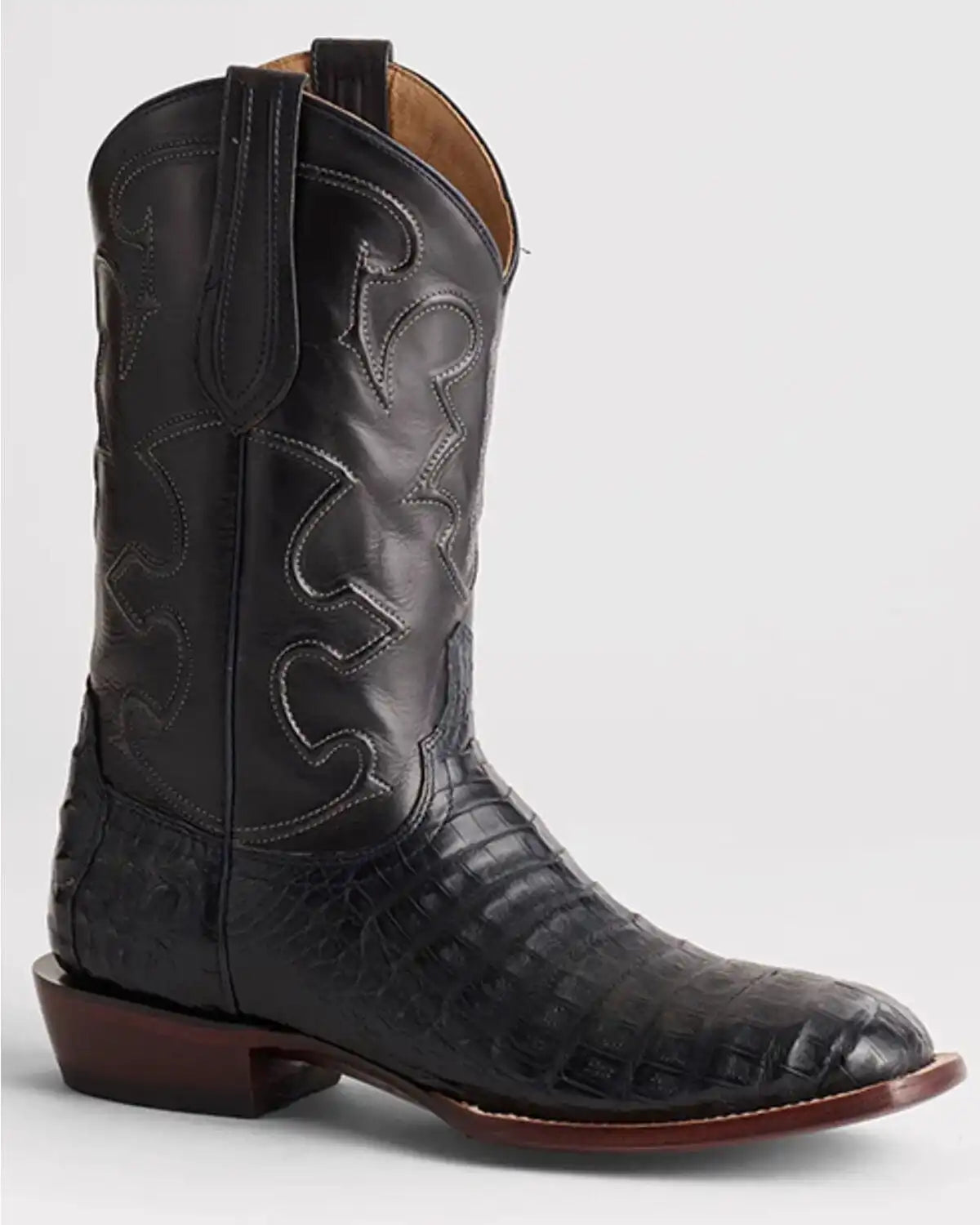 Lucchese Men's Exotic Caiman Skin Western Boots - Broad Square Toe