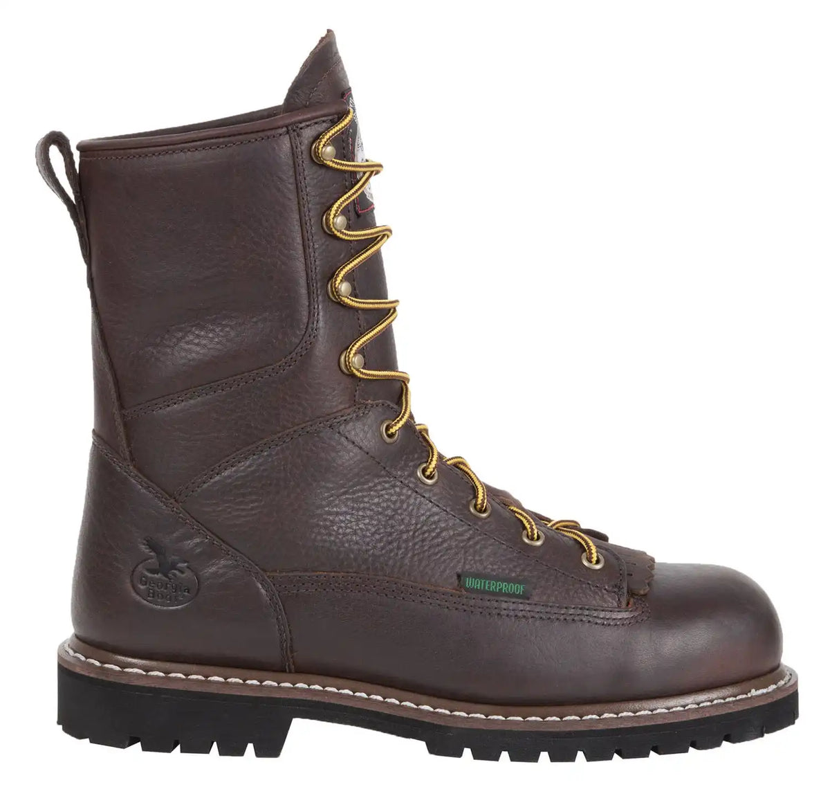Georgia Boot Men's Waterproof 8" Low Heel Logger Work Boots - Soft Toe