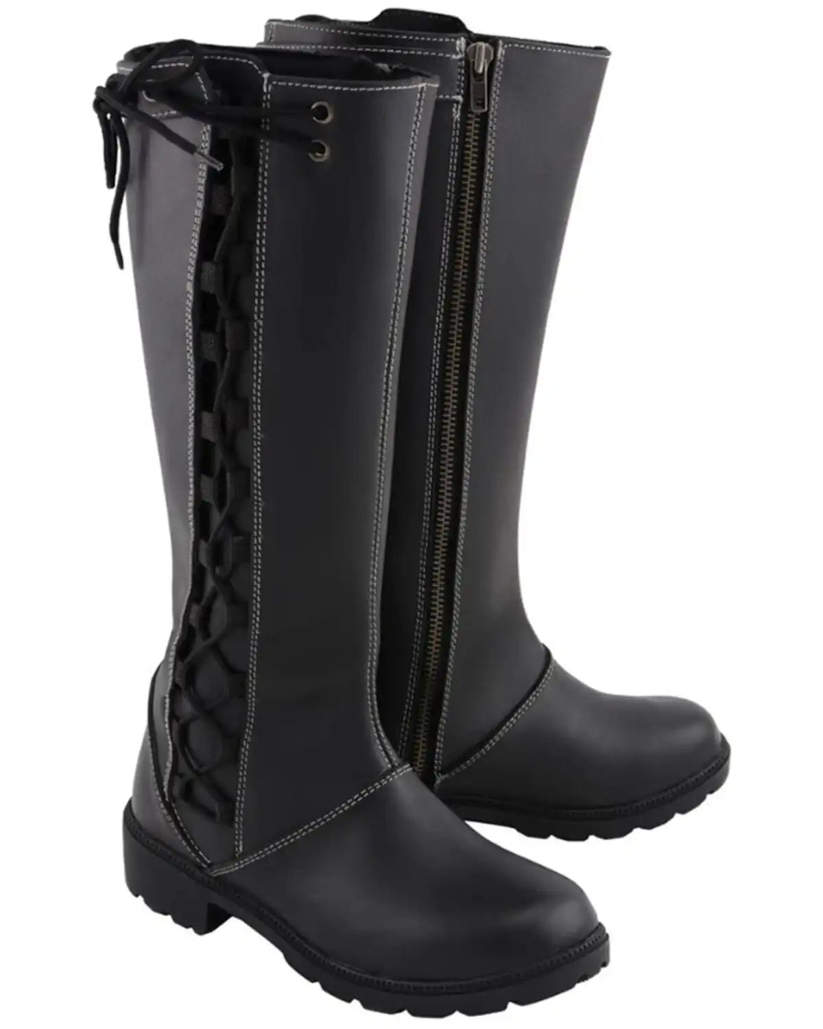 Milwaukee Leather Women's 17" Lace Side Waterproof Leather Boots