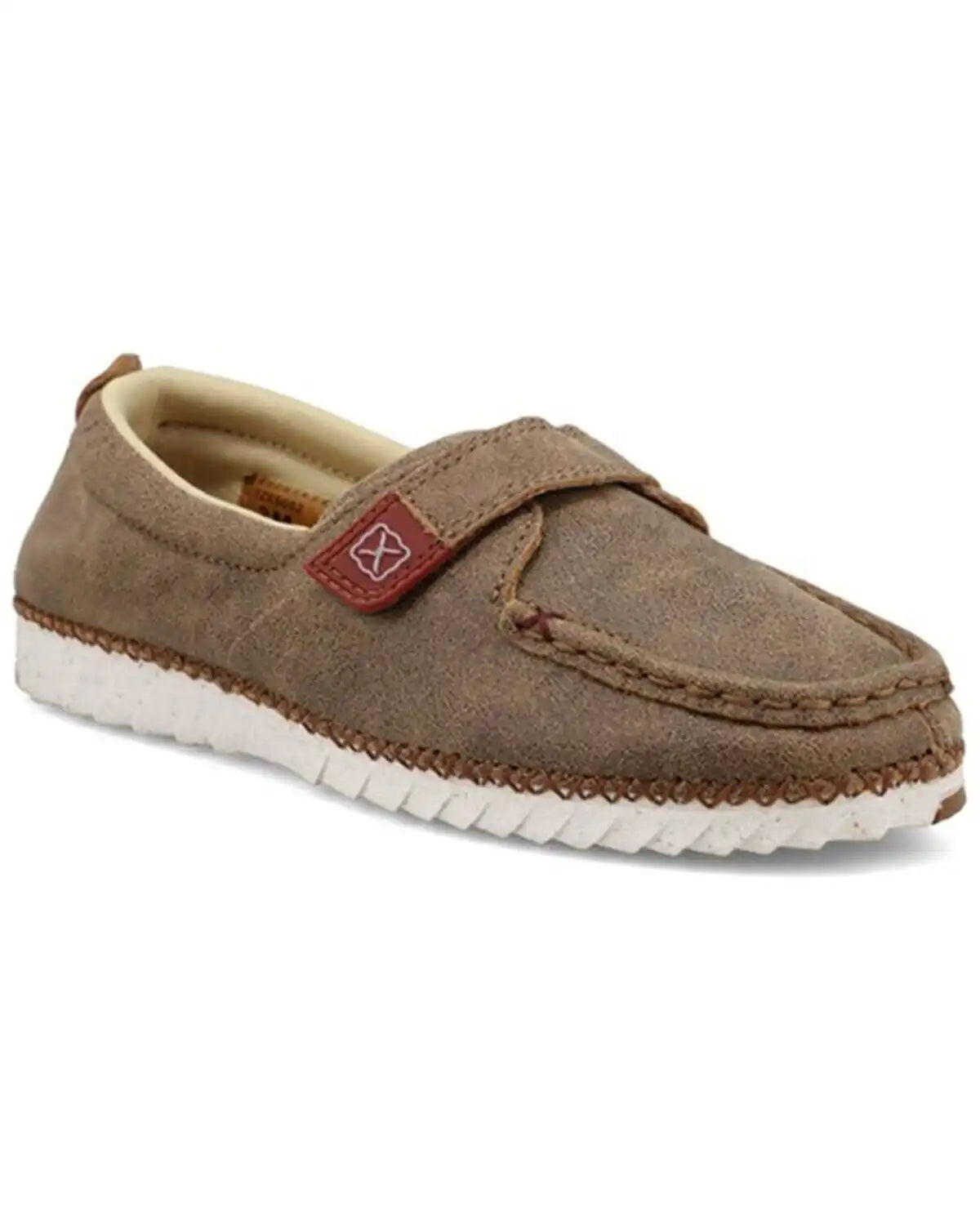 Twisted X Kid's Zero-X Leather Velcro Bomber Casual Shoes - Moc Toe