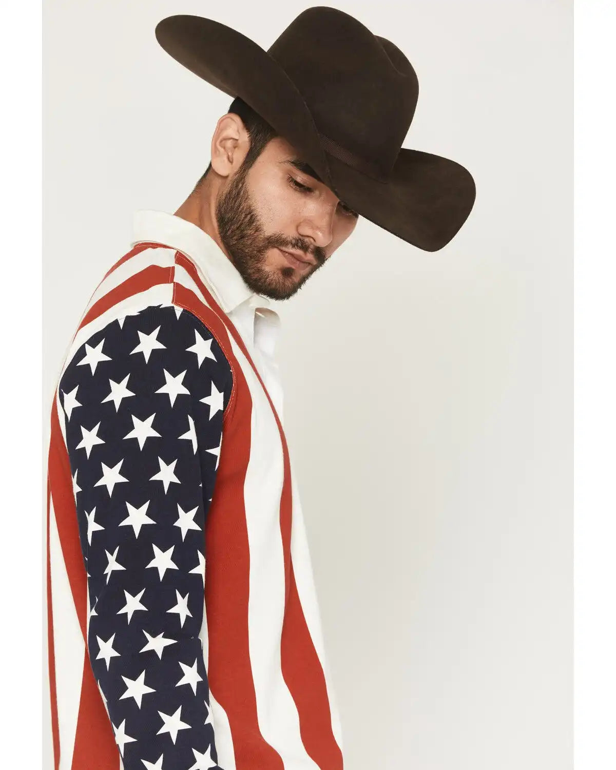 RANK 45® Men's Ranger American Flag Long Sleeve Polo