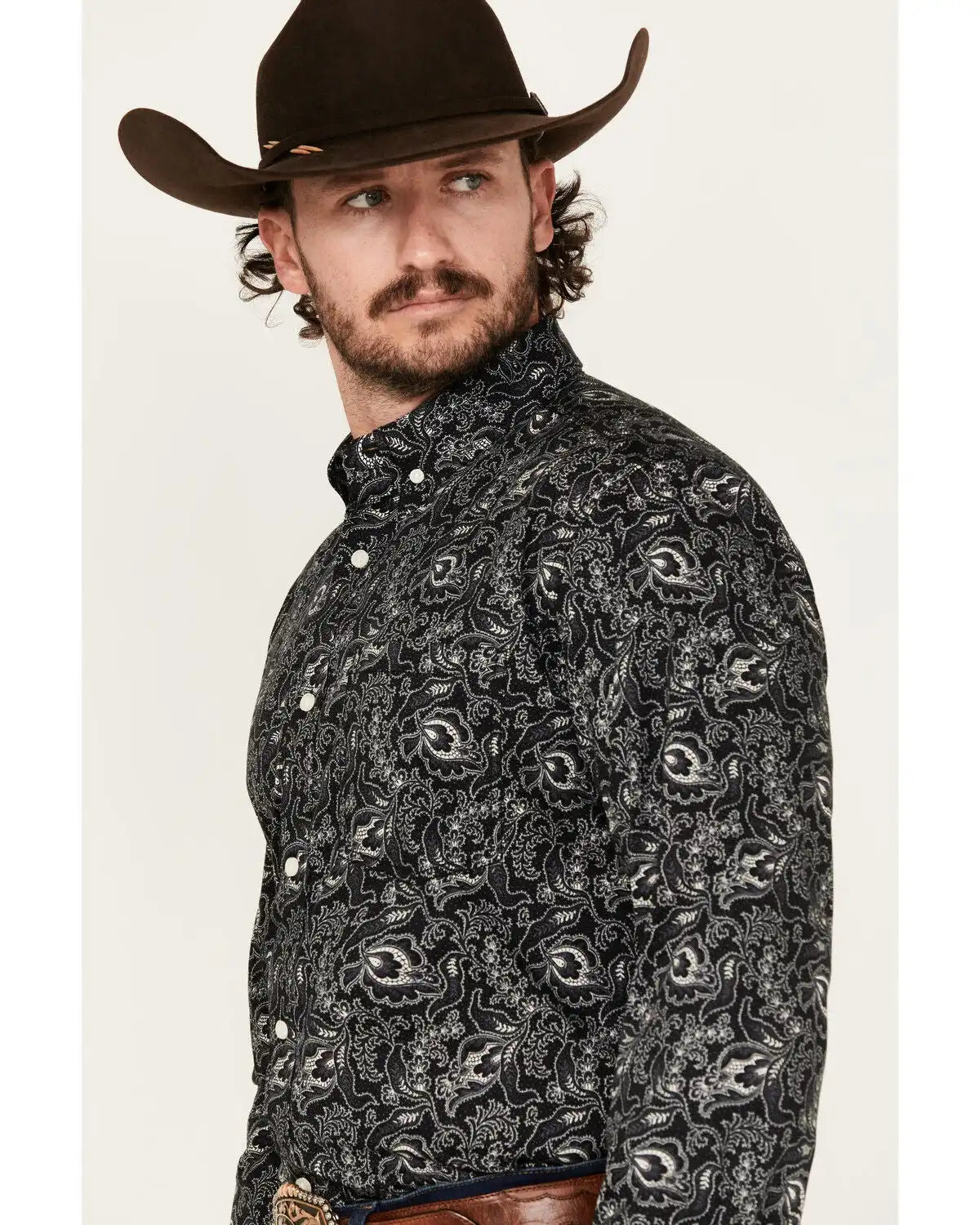 Cody James Men's Parker Paisley Print Long Sleeve Button-Down Stretch Western Shirt