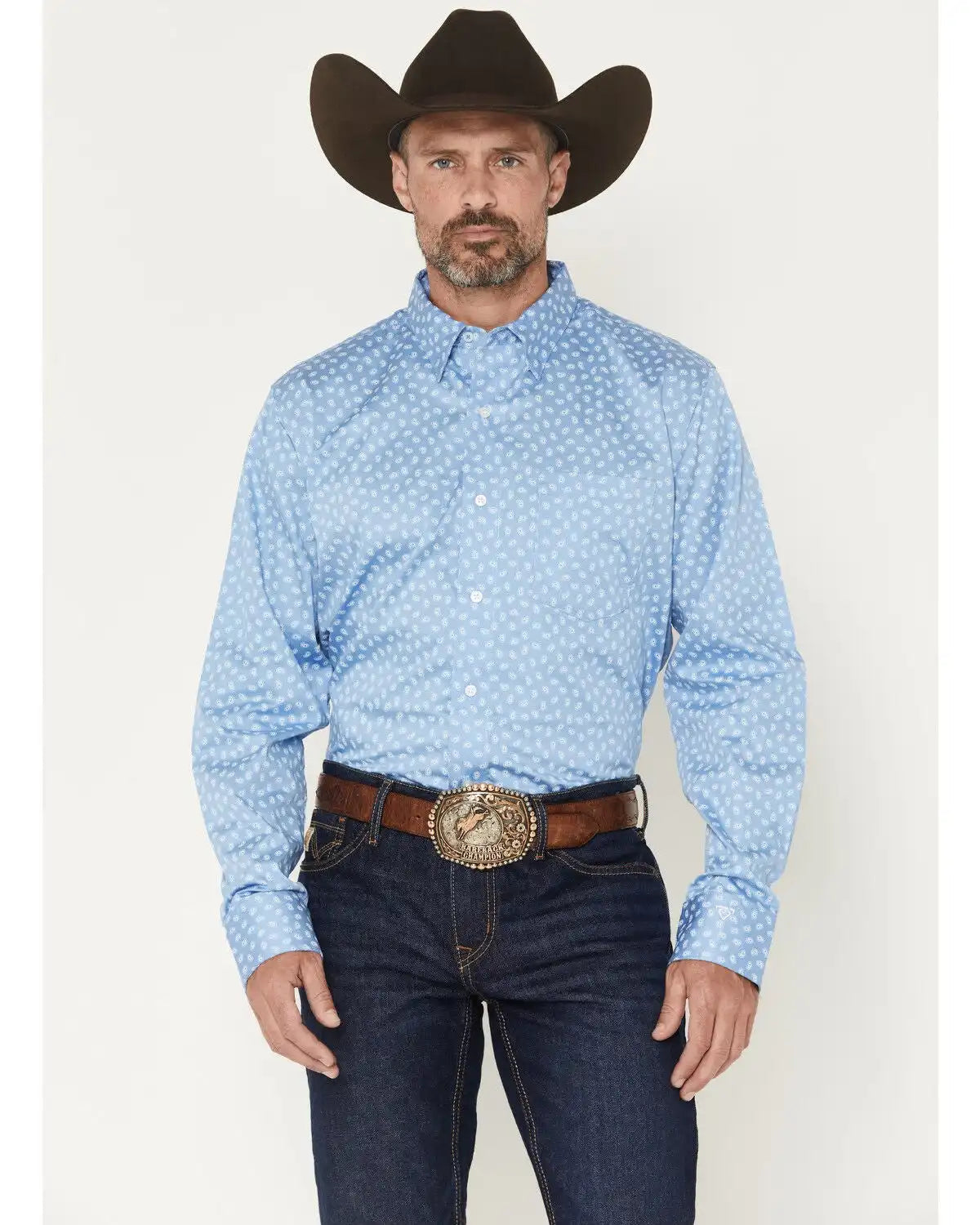 Wrangler X Cody Johnson Men's Geo Print Long Sleeve Button-Down Western Shirt