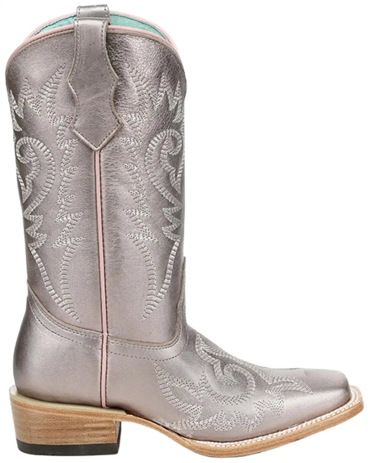 Corral Girls' Metallic Western Boots - Square Toe