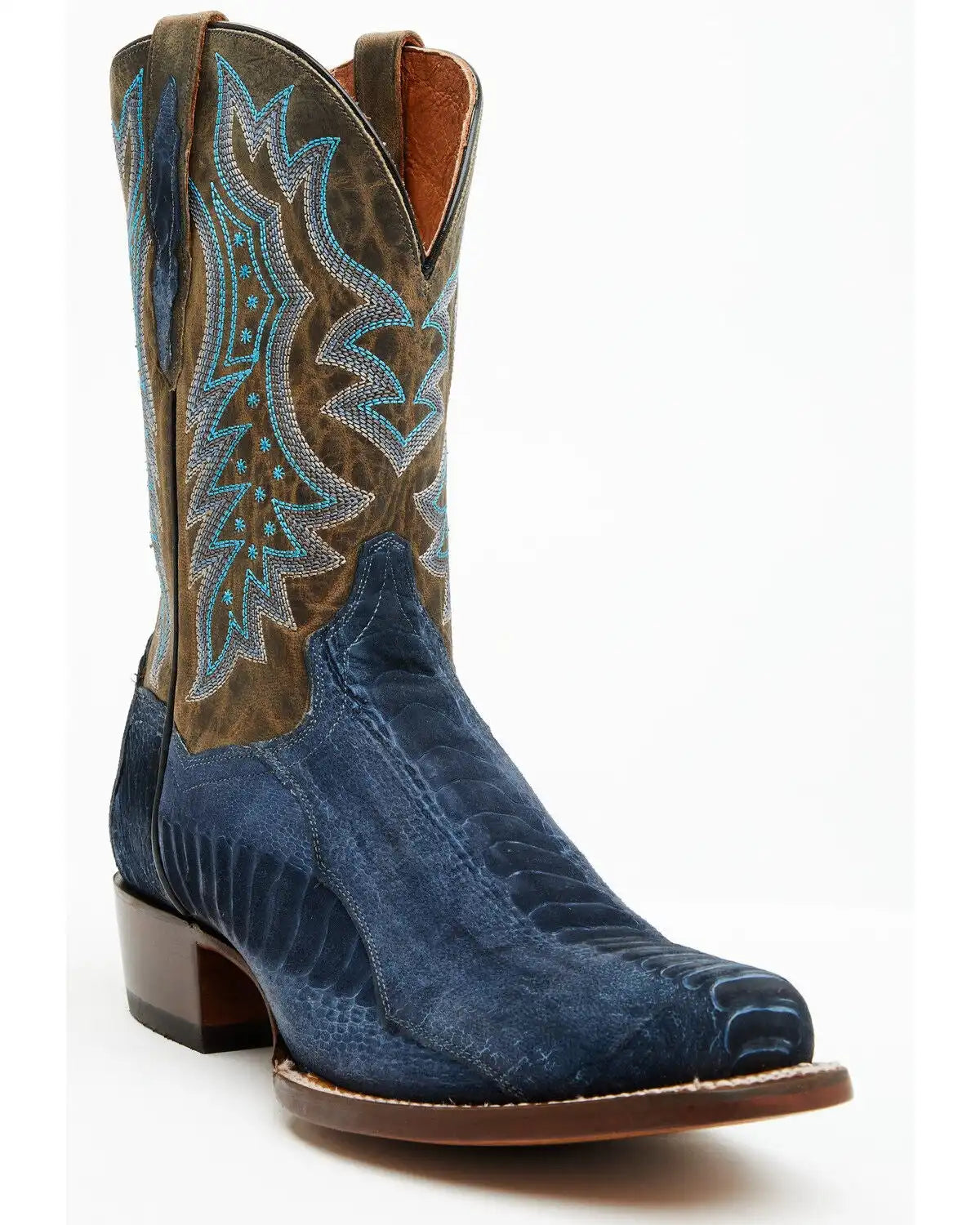 Dan Post Men's 11" Exotic Ostrich Leg Western Boots - Square Toe