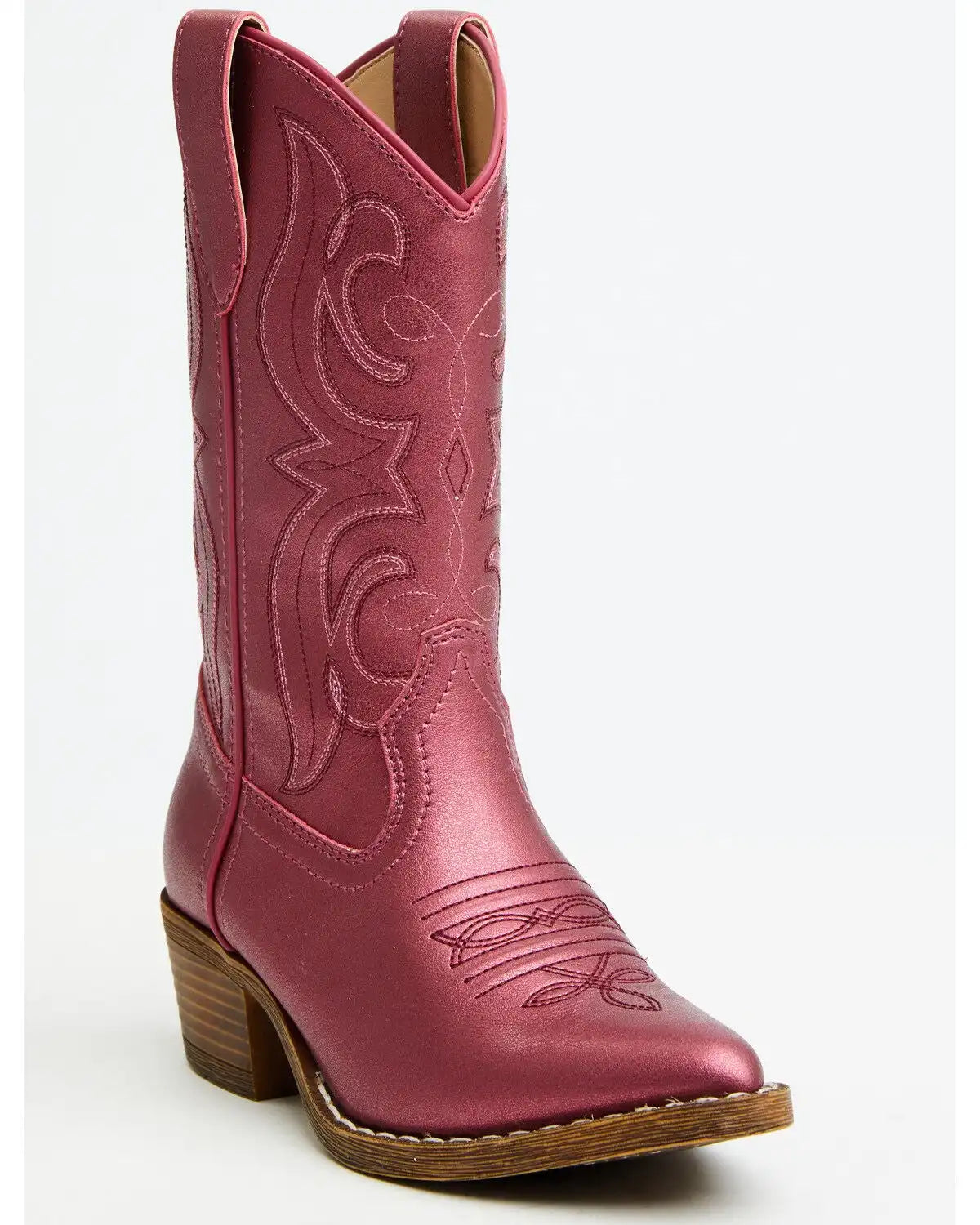 Shyanne Girls' Harper Metallic Western Boots - Round Toe