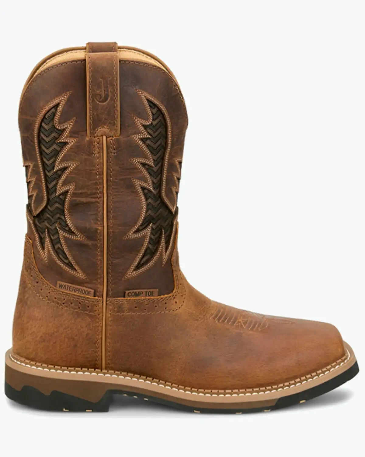 Justin Men's 11" Bolt Waterproof Pull-On Work Boots - Composite Toe