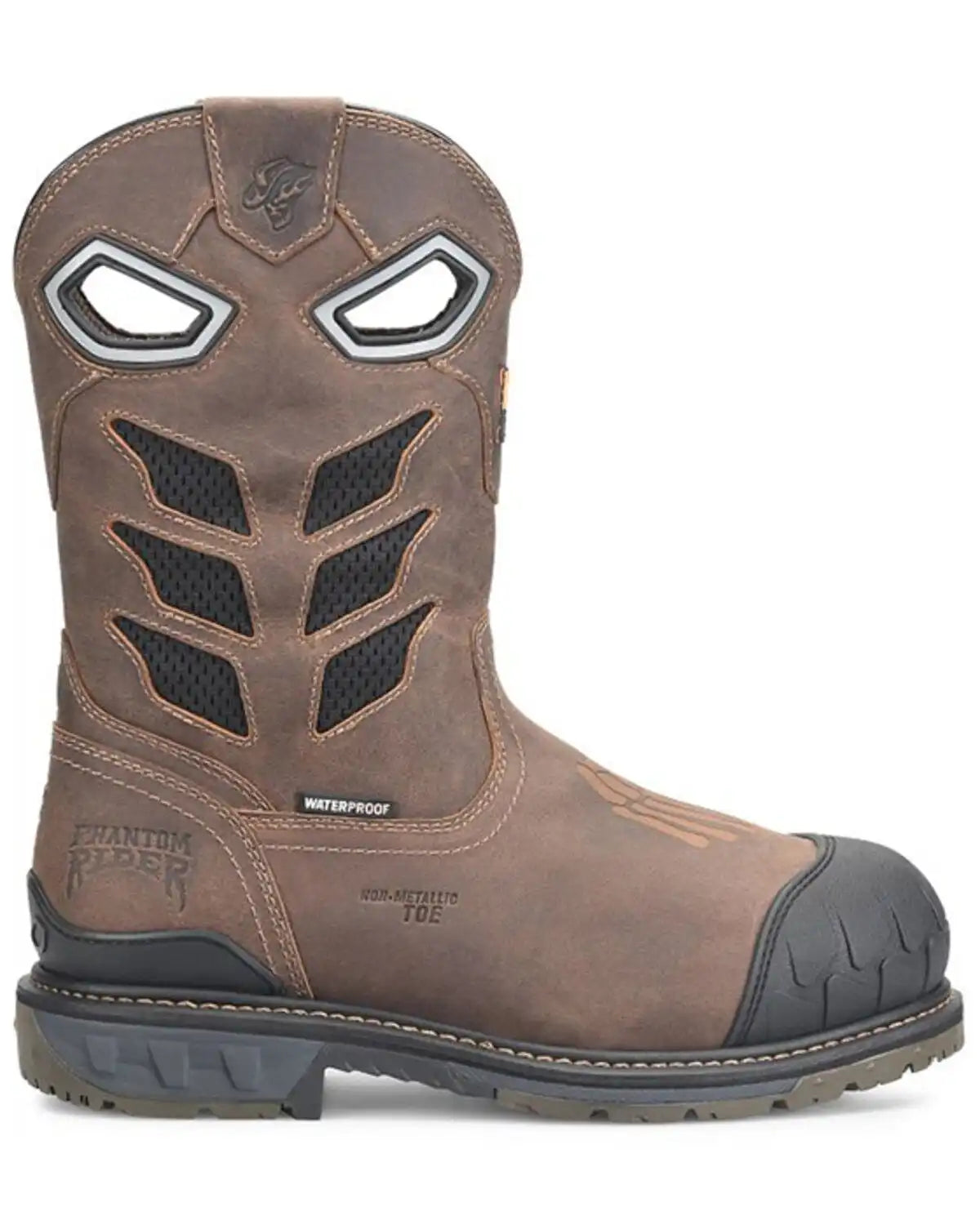 Phantom Rider Men's 11" Crater Waterproof Internal MetGuard Wellington Work Boots - Composite Toe