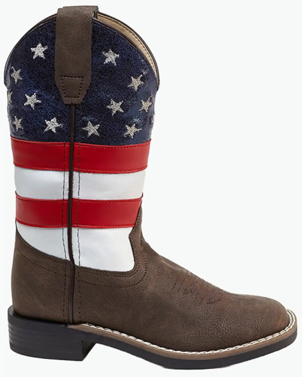 Old West Little Boys' Americana Western Boots - Broad Square Toe