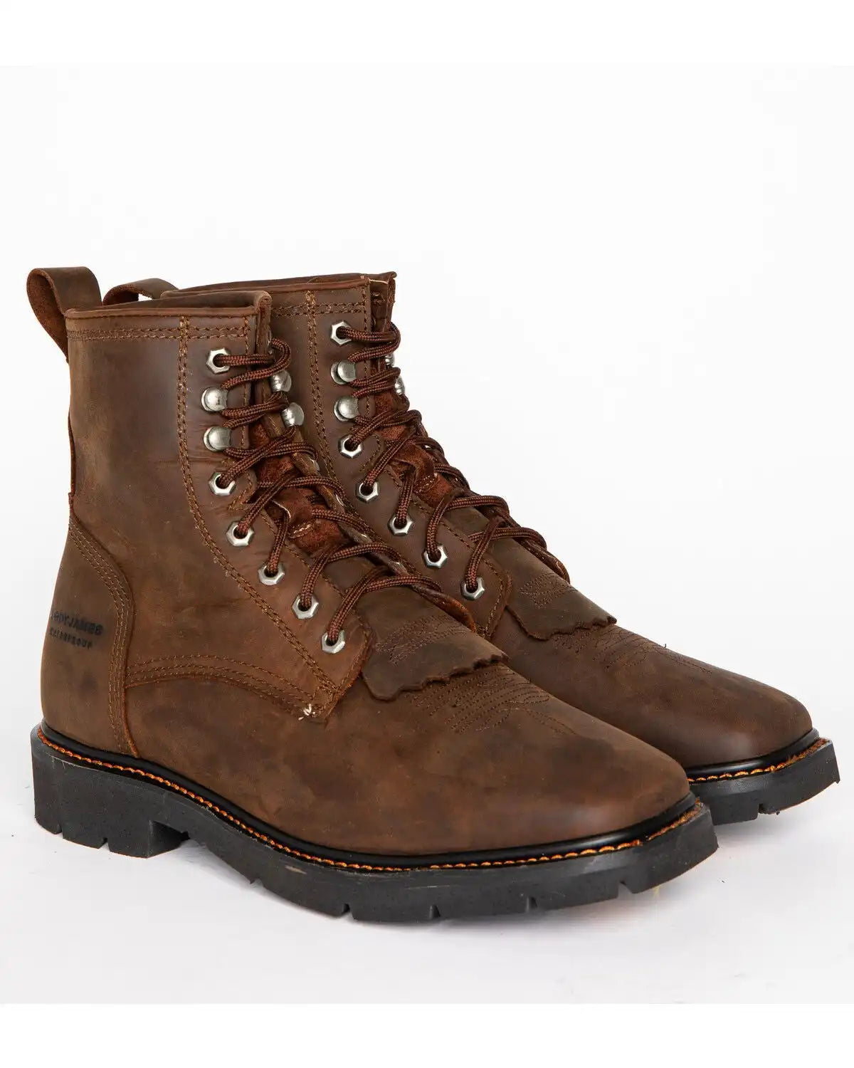 Cody James Men's 8" Mustang Waterproof Lace-Up Kiltie Work Boots - Square Toe