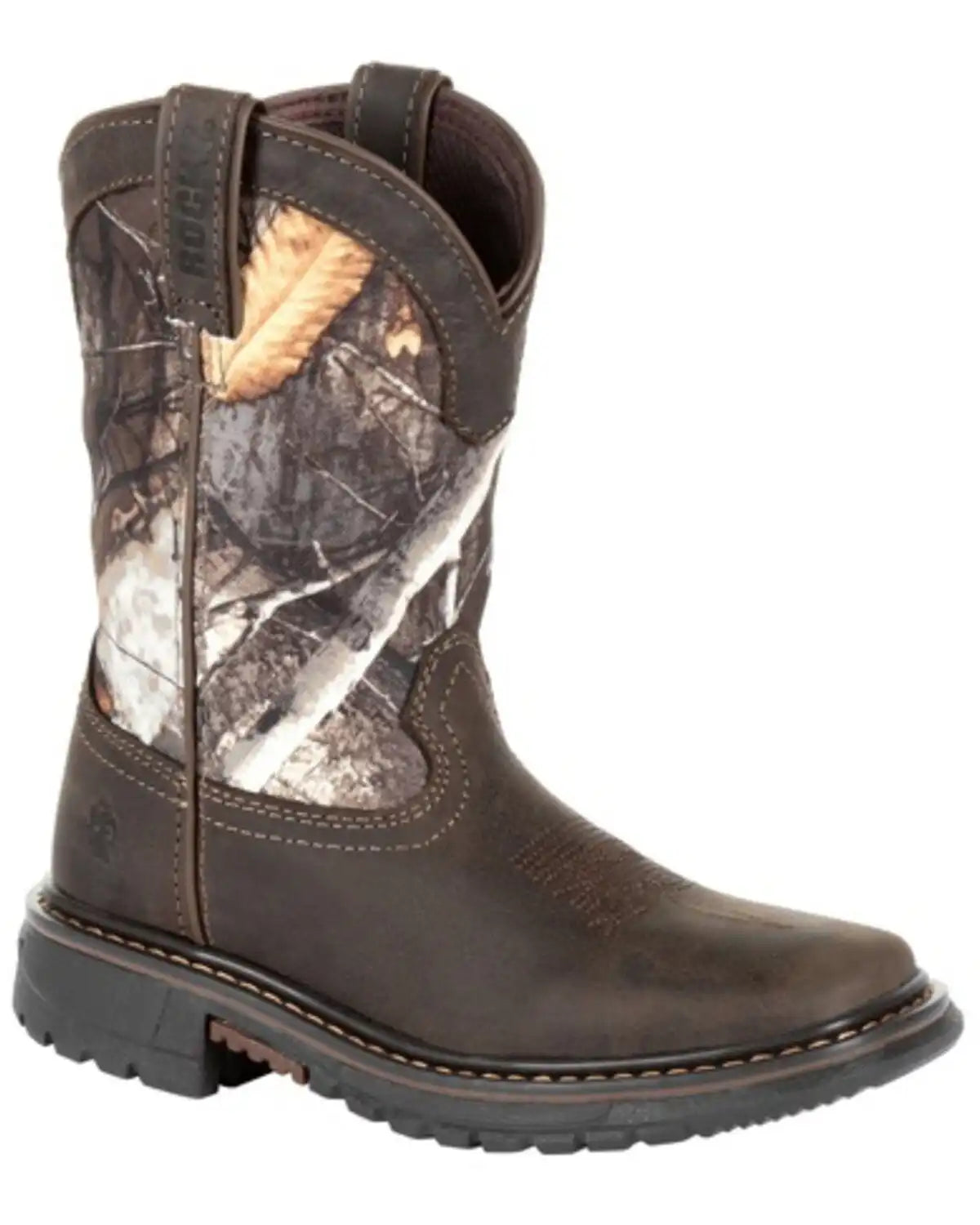 Rocky Boys' Big Kid Ride FLX Waterproof Western Work Boots - Soft Toe