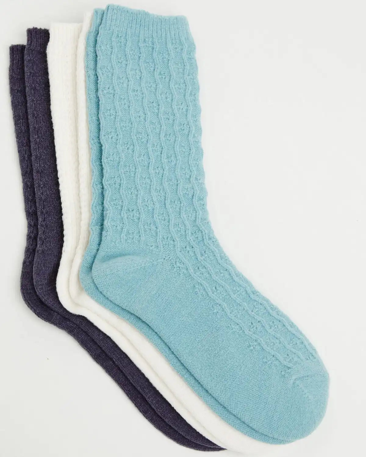 Boot Barn Women's Cozy Luxe Textured Socks - 3 Pack