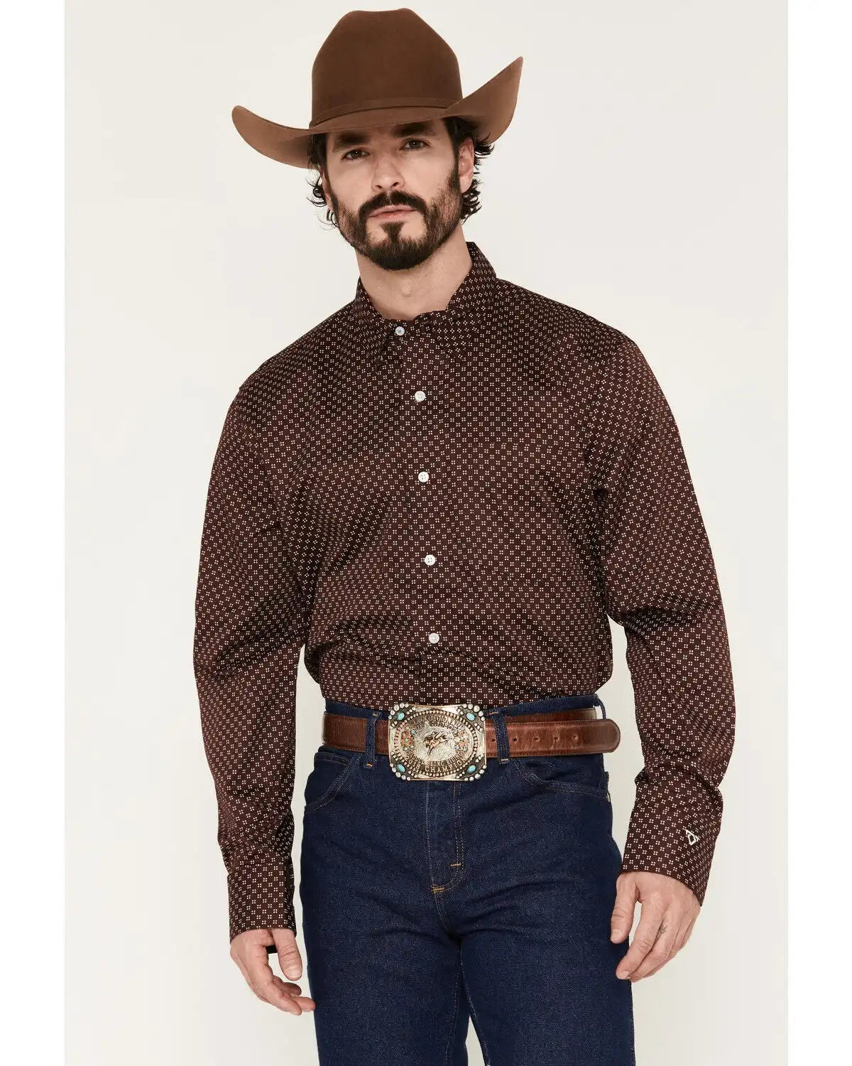 Wrangler X Cody Johnson Men's Geo Print Long Sleeve Button-Down Western Shirt