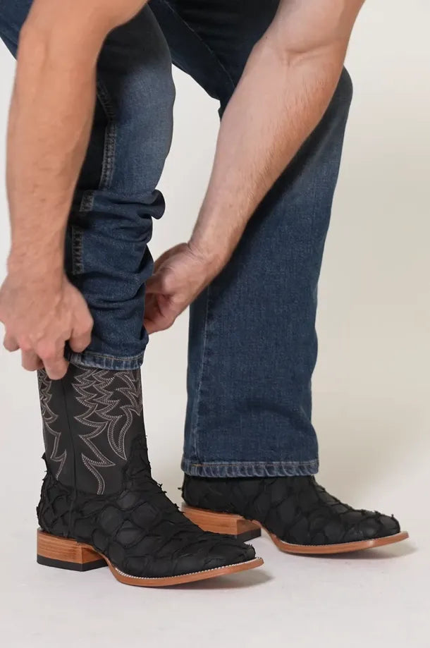 Cody James Men's Exotic Pirarucu Western Boots - Broad Square Toe