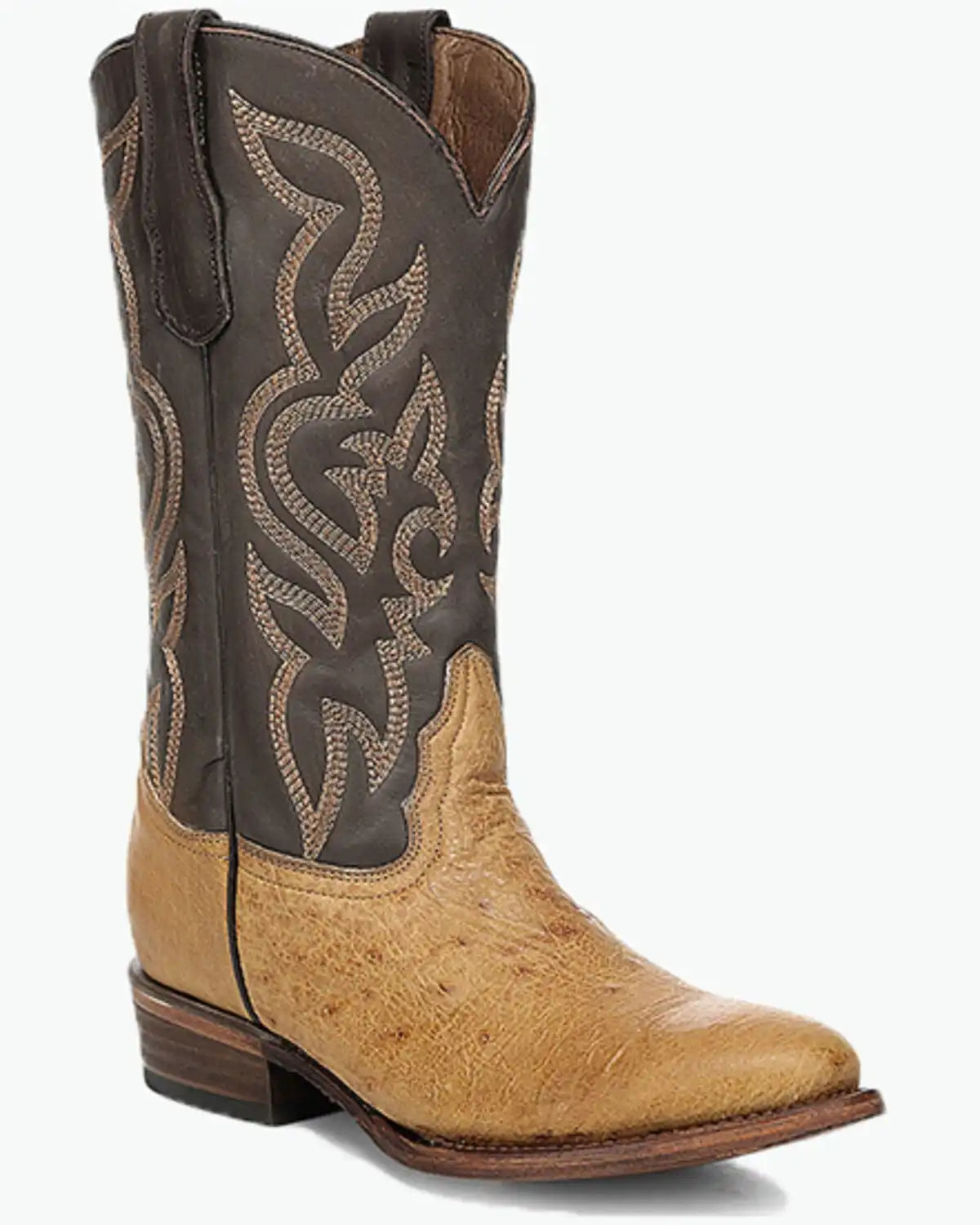 Circle G Men's Exotic Full Quill Ostrich Western Boots - Round Toe
