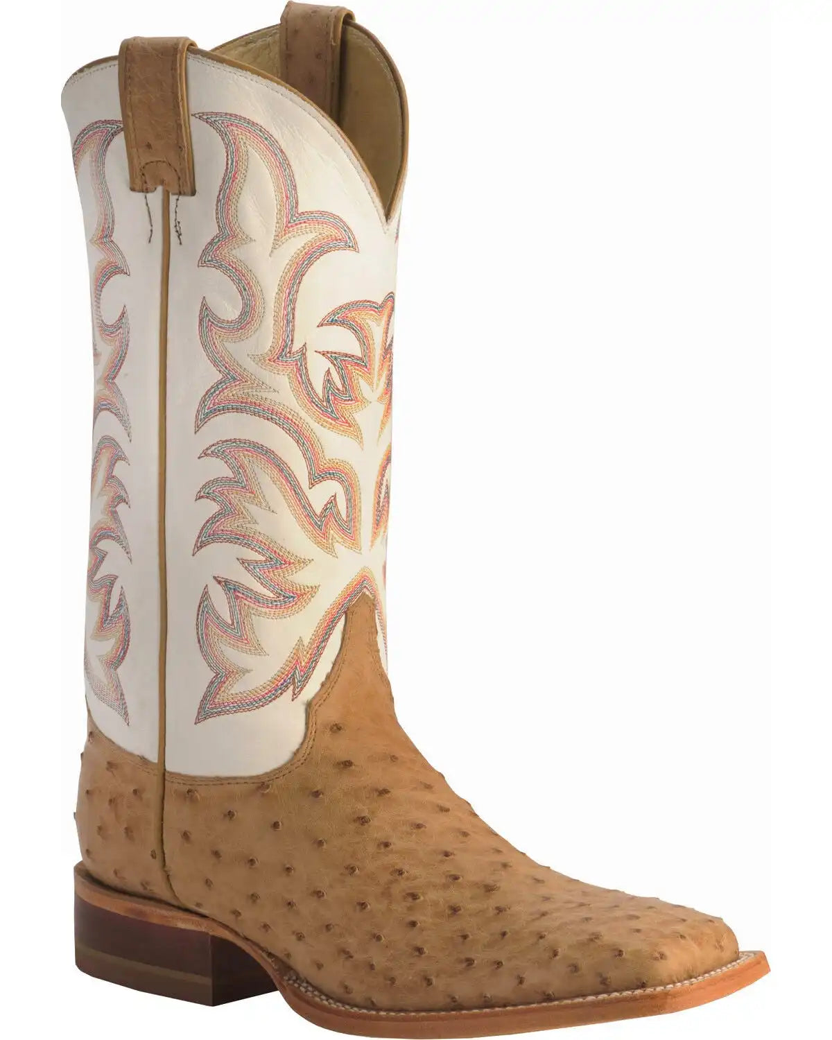 Justin Men's AQHA Full-Quill Ostrich Western Boots - Broad Square Toe