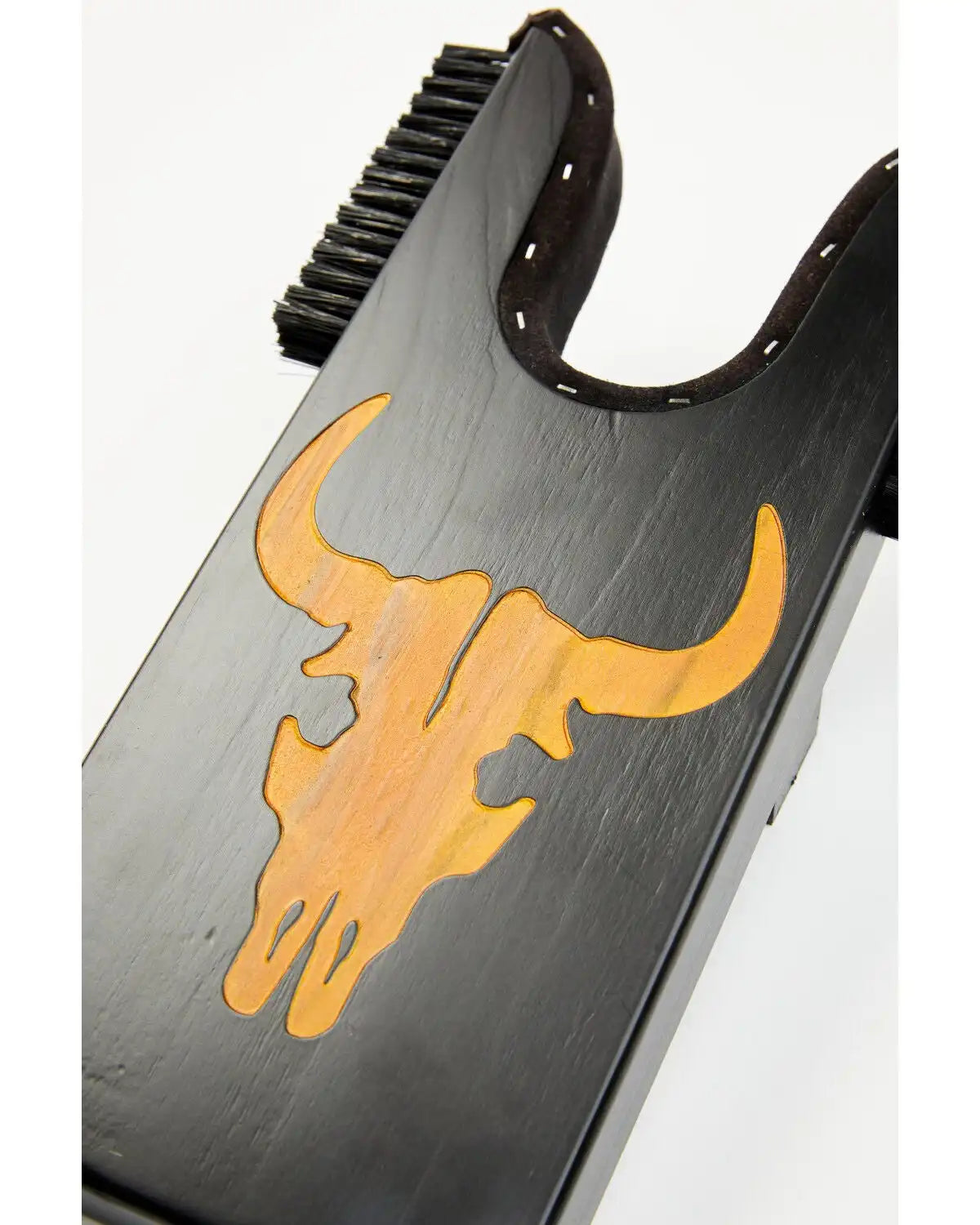 Boot Barn Long Horn Wood Boot Jack with Scrubber