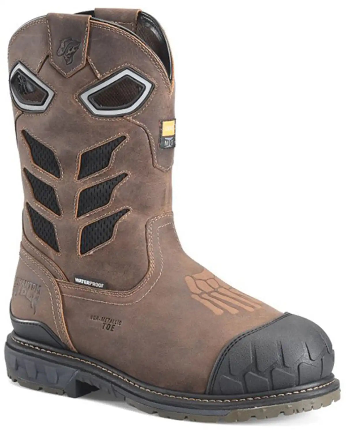 Phantom Rider Men's 11" Crater Waterproof Internal MetGuard Wellington Work Boots - Composite Toe