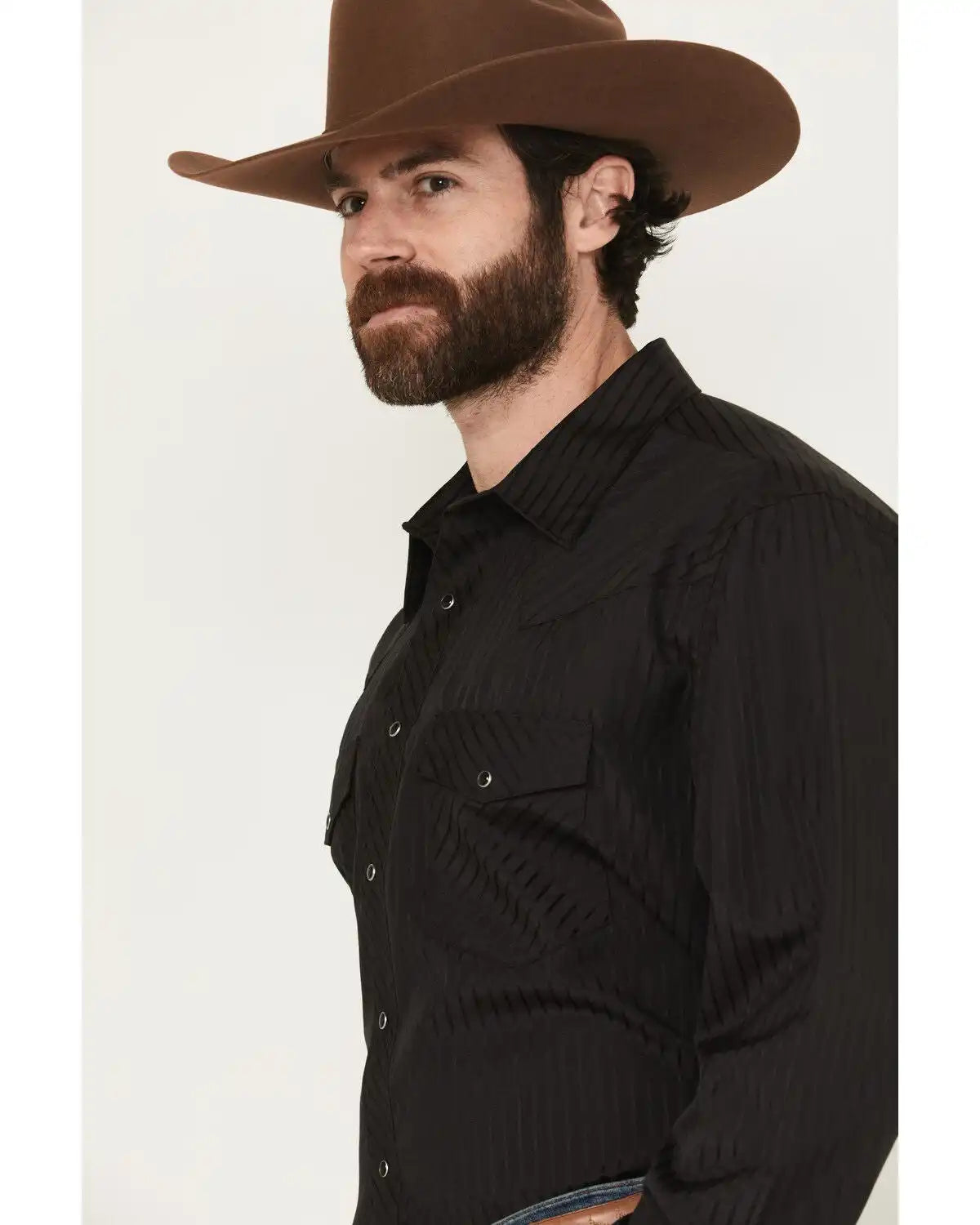 Wrangler Men's Tonal Long Sleeve Snap Western Shirt