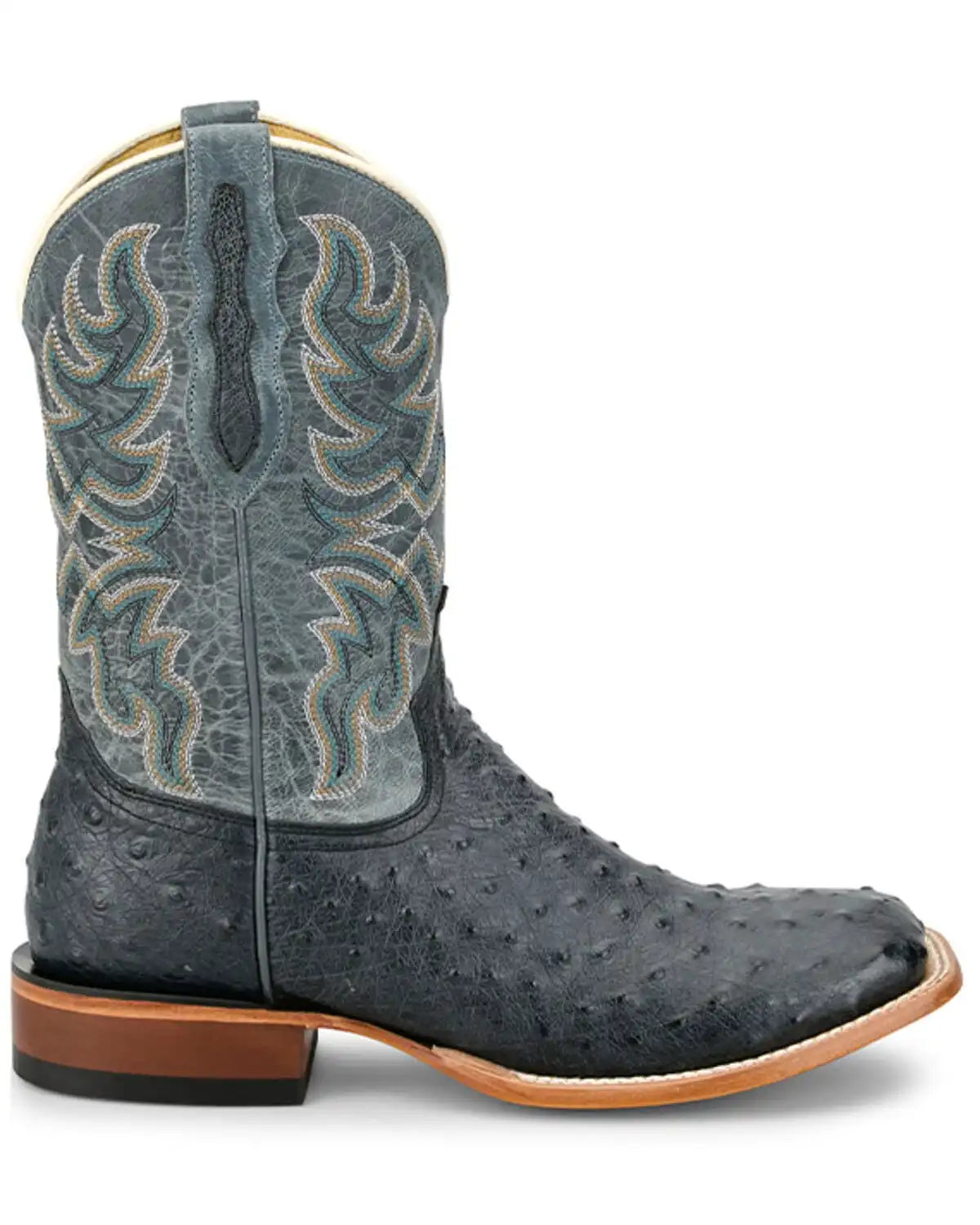 Tony Lama Men's Blaine Exotic Ostrich Western Boots - Broad Square Toe