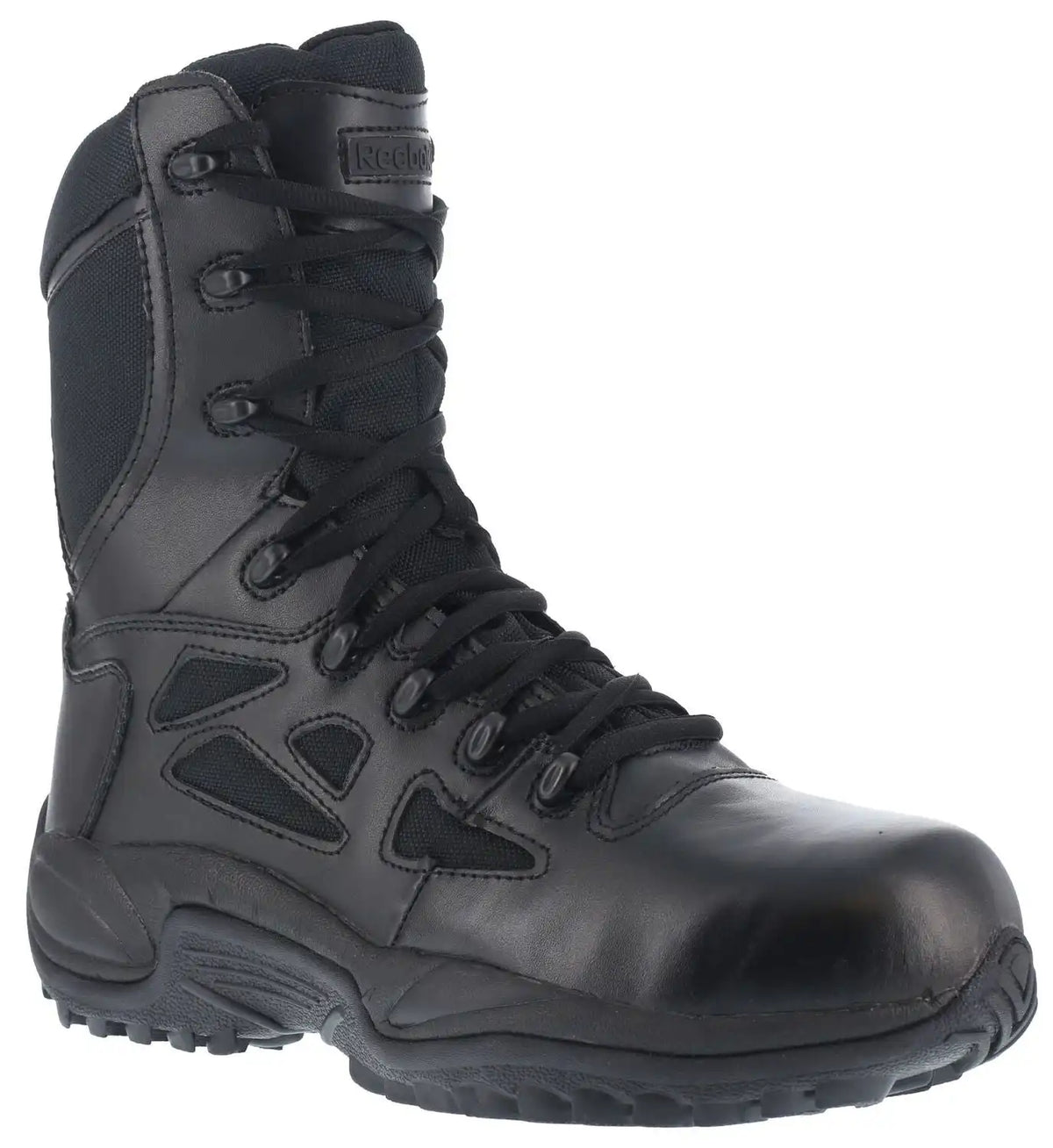 Reebok Women's Stealth 8" Lace-Up Black Side-Zip Work Boots - Composite Toe