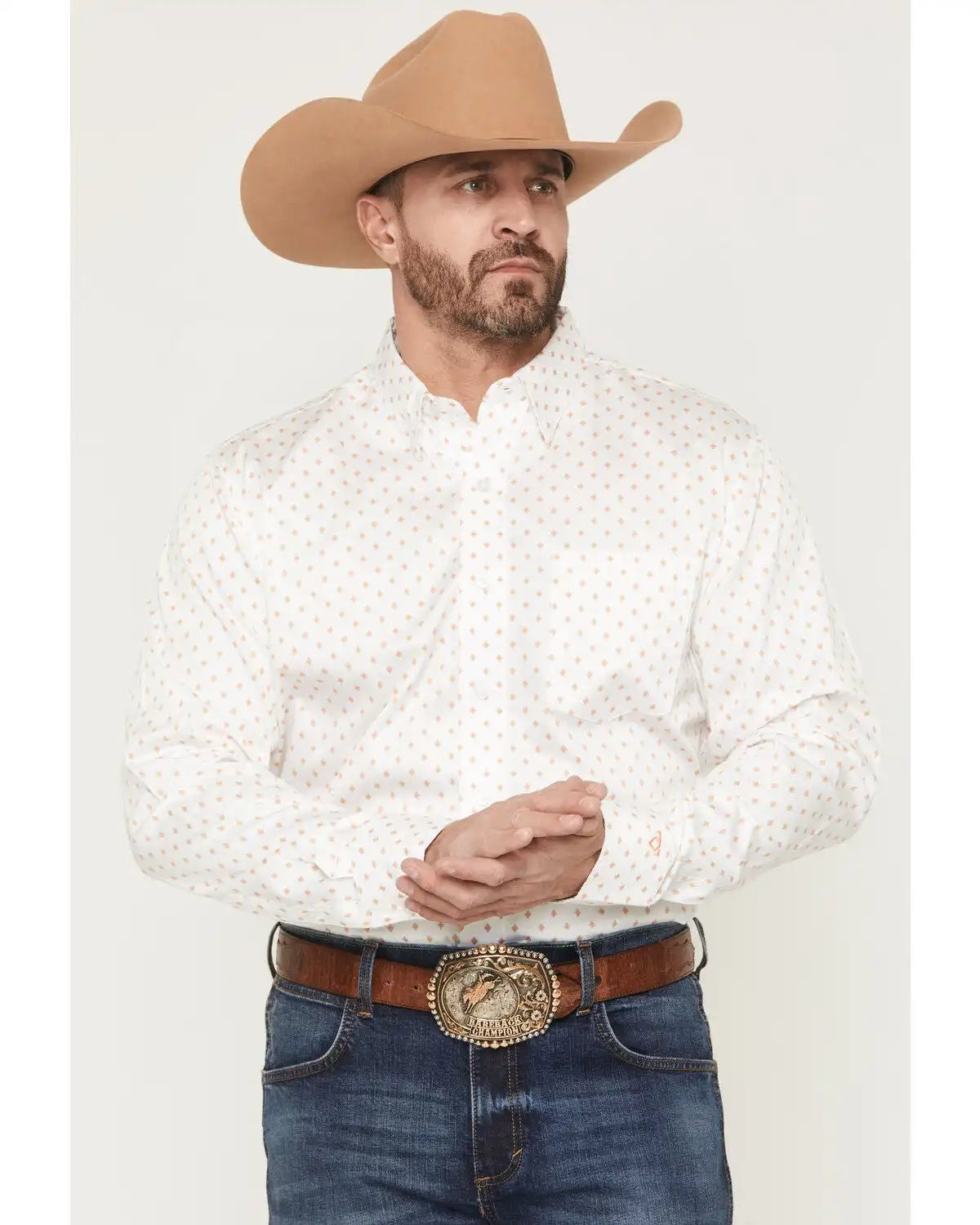Wrangler X Cody Johnson Men's Medallion Print Long Sleeve Button-Down Western Shirt