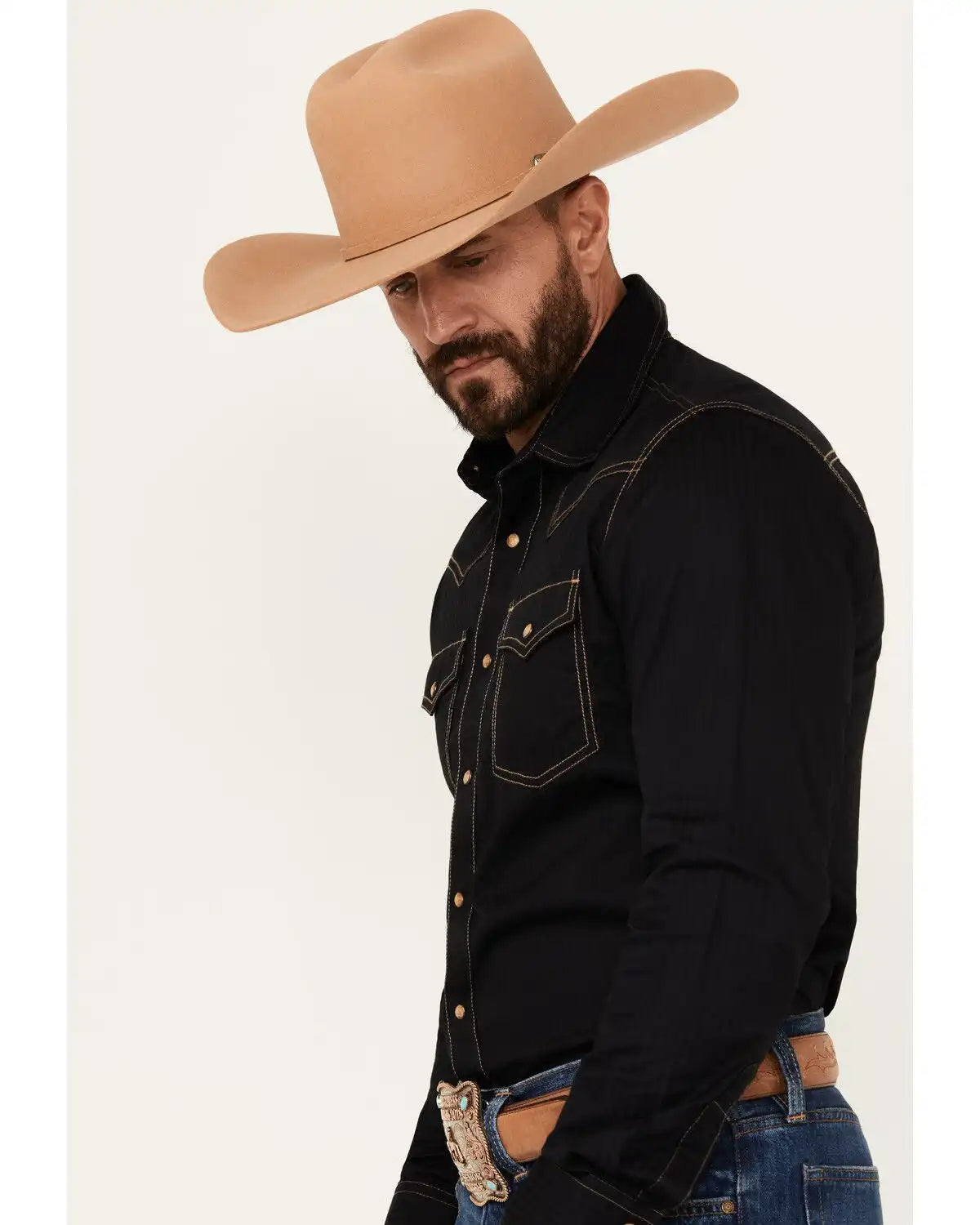 Wrangler Retro Premium Men's Solid Long Sleeve Western Shirt