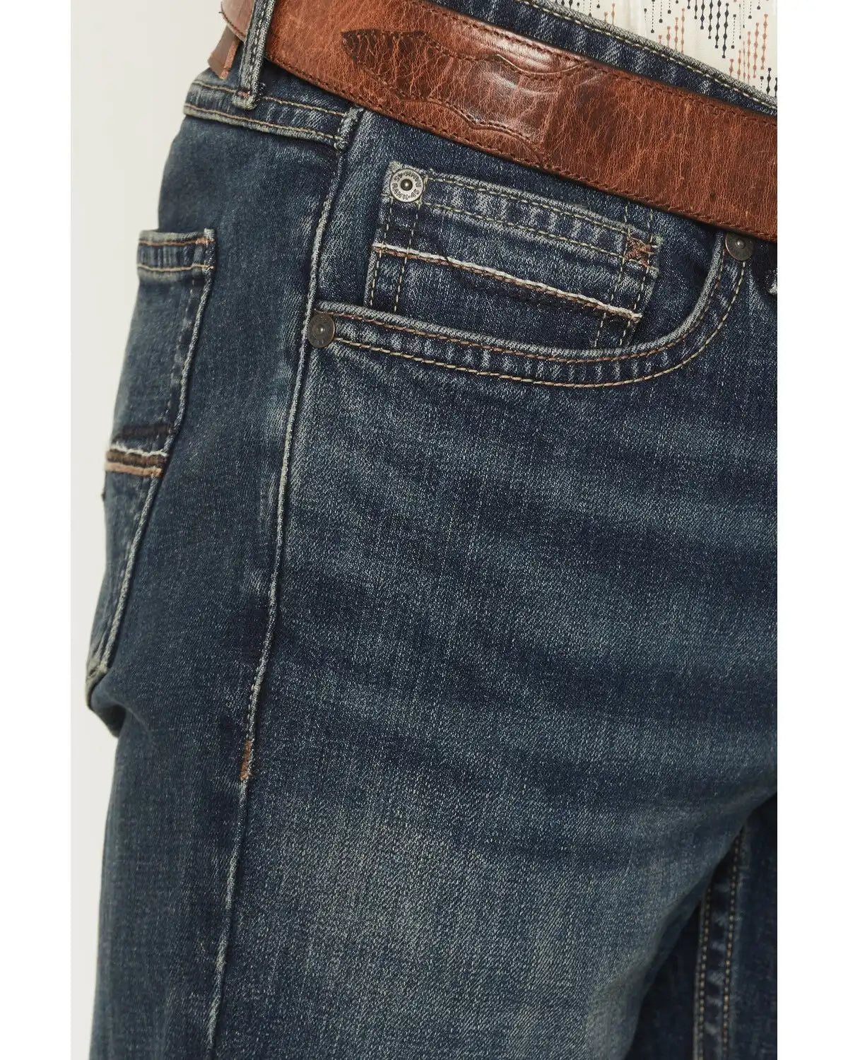 RANK 45® Men's Roughstock Thunder Wash Trigger Slim Bootcut Durable Stretch Denim Jeans