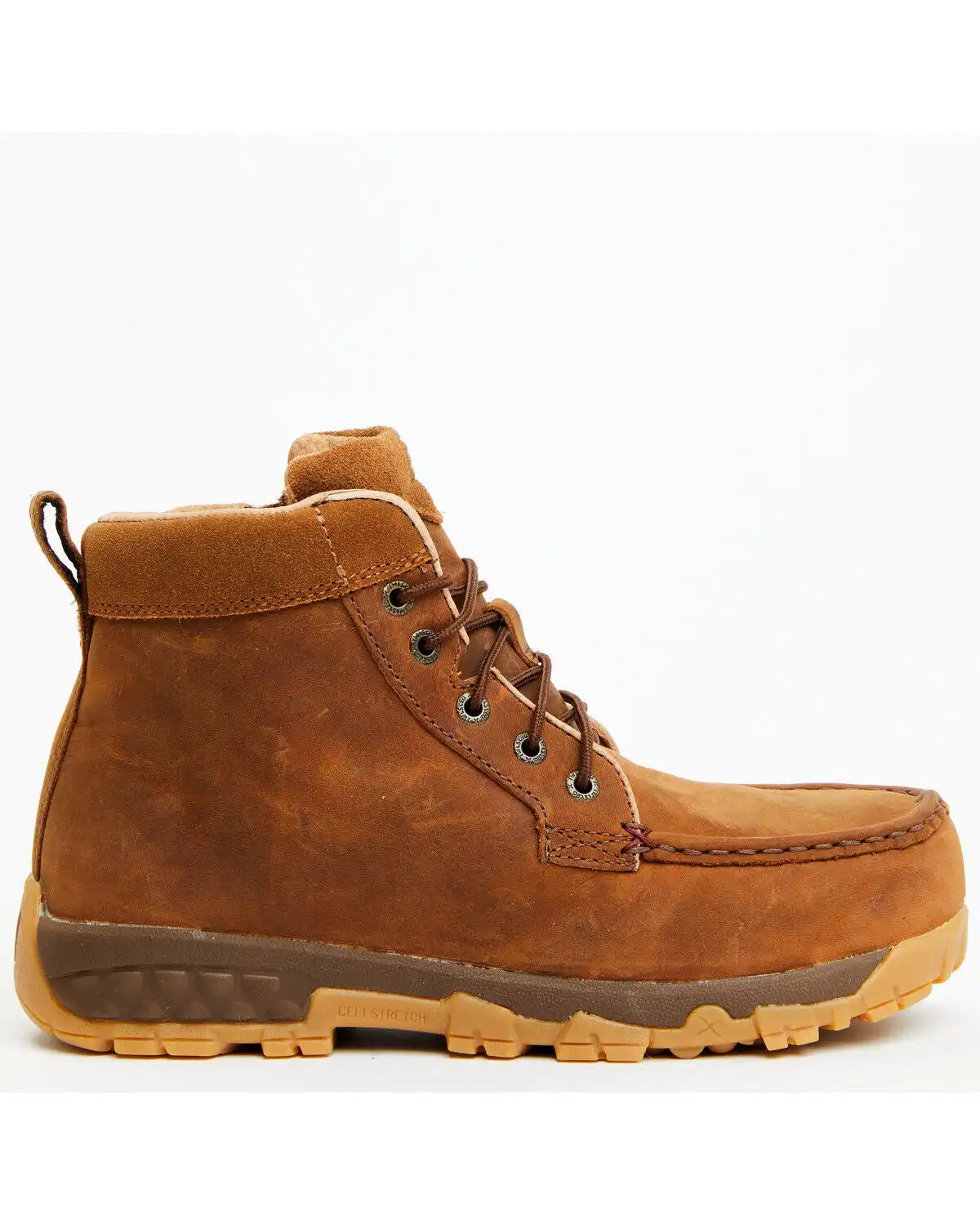 Twisted X Women's 4" Oiled Saddle Work Boots - Moc Toe