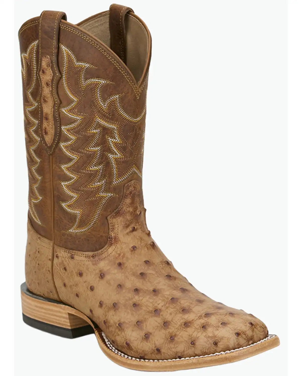Tony Lama Men's Heritage Juan Exotic Ostrich Western Boots - Broad Square Toe