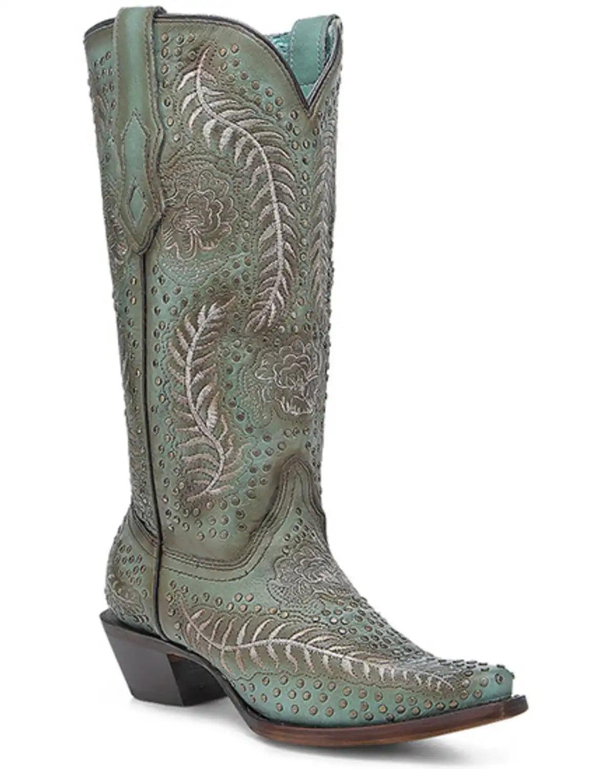 Corral Women's Studded Tall Western Boots - Snip Toe