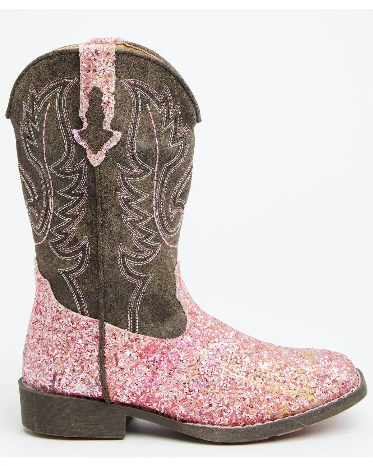 Roper Little Girls' Glitter Southwest Western Boots - Square Toe