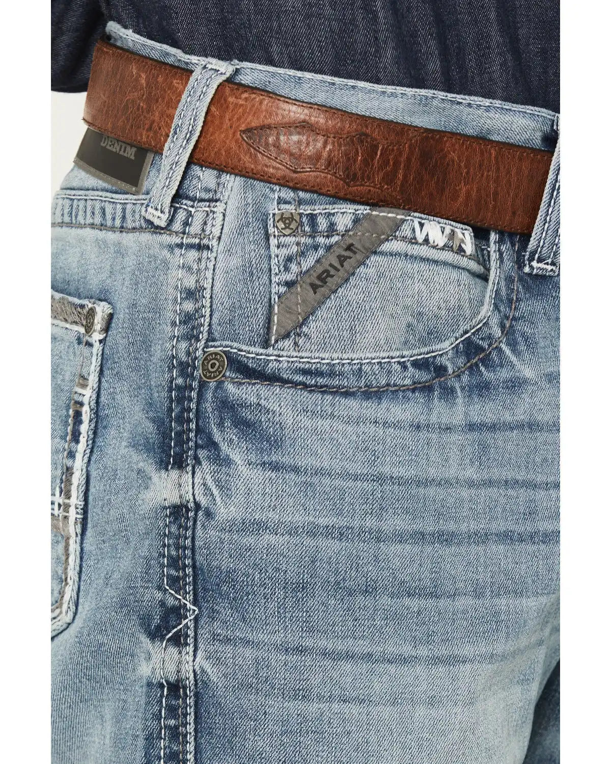 Ariat Men's M2 Stirling Light Wash Relaxed Fit Stretch Bootcut Denim Jeans