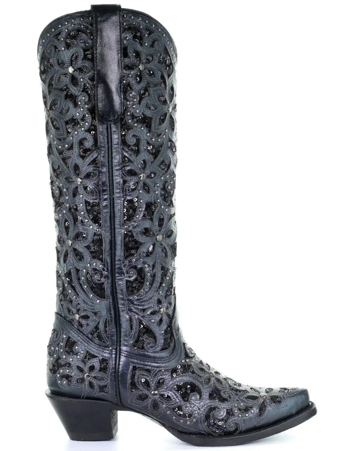Corral Women's Floral Inlay Western Boots - Snip Toe