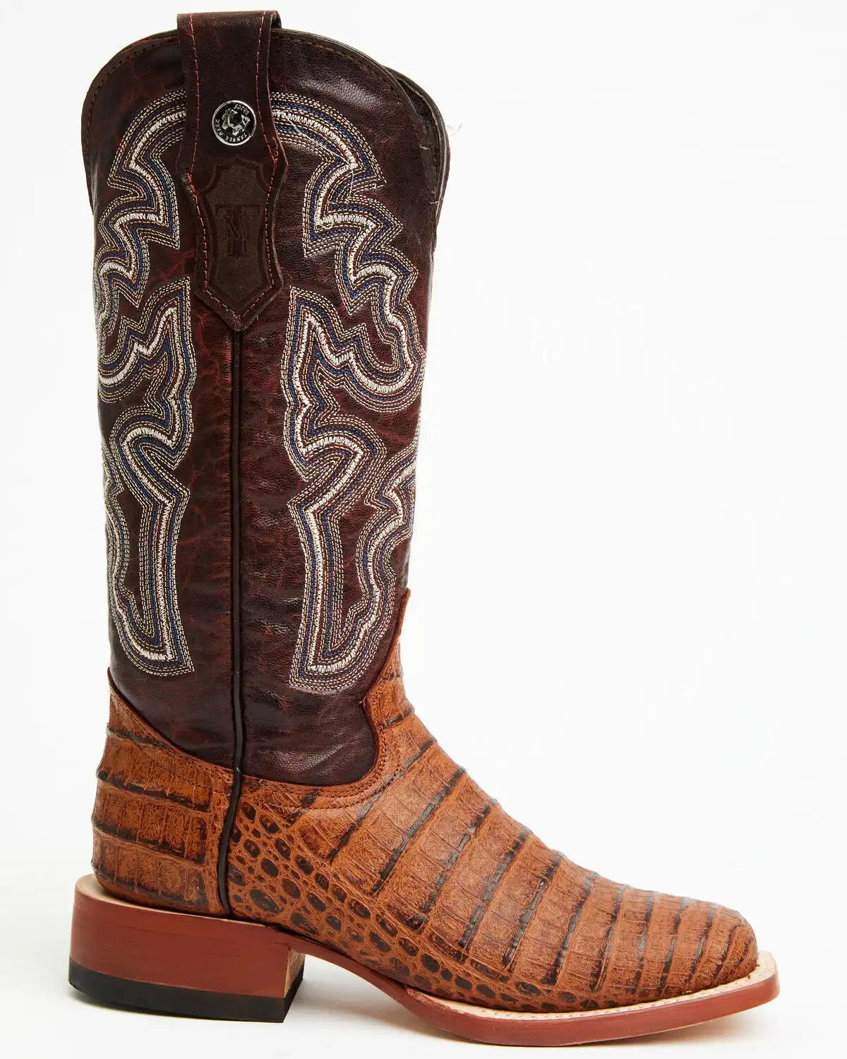 Tanner Mark Women's Caiman Print Western Boots - Broad Square Toe