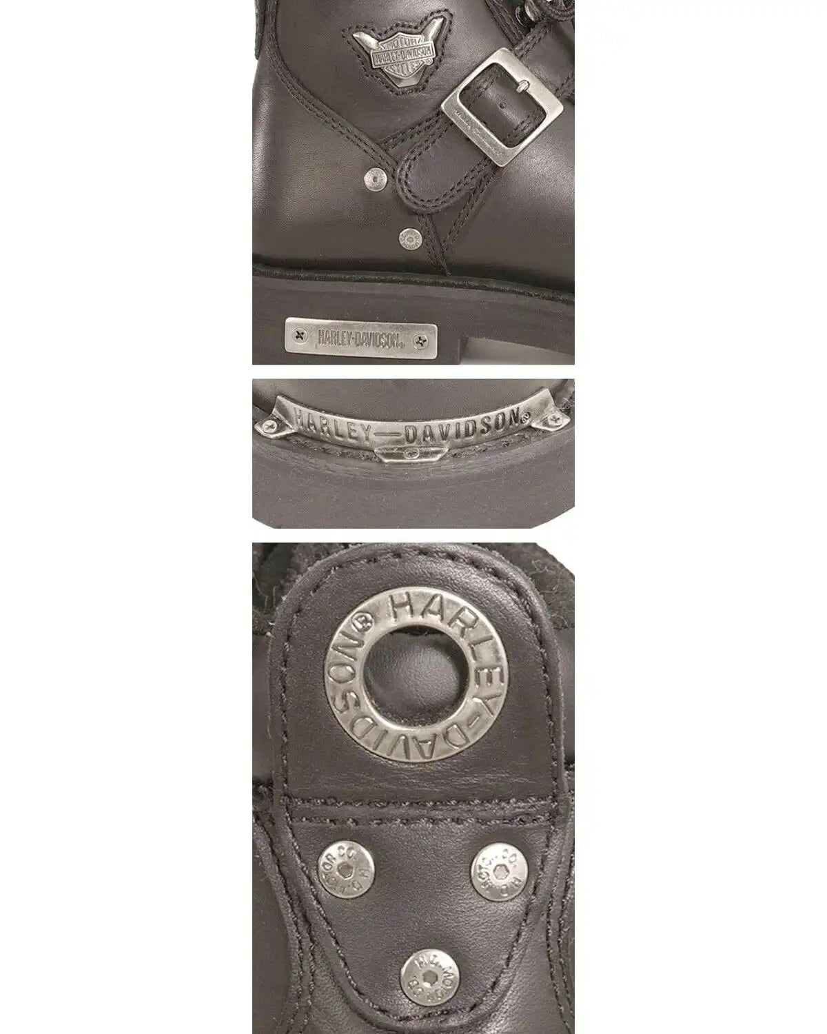 Harley Davidson Brake Buckle Motorcycle Boots - Round Toe