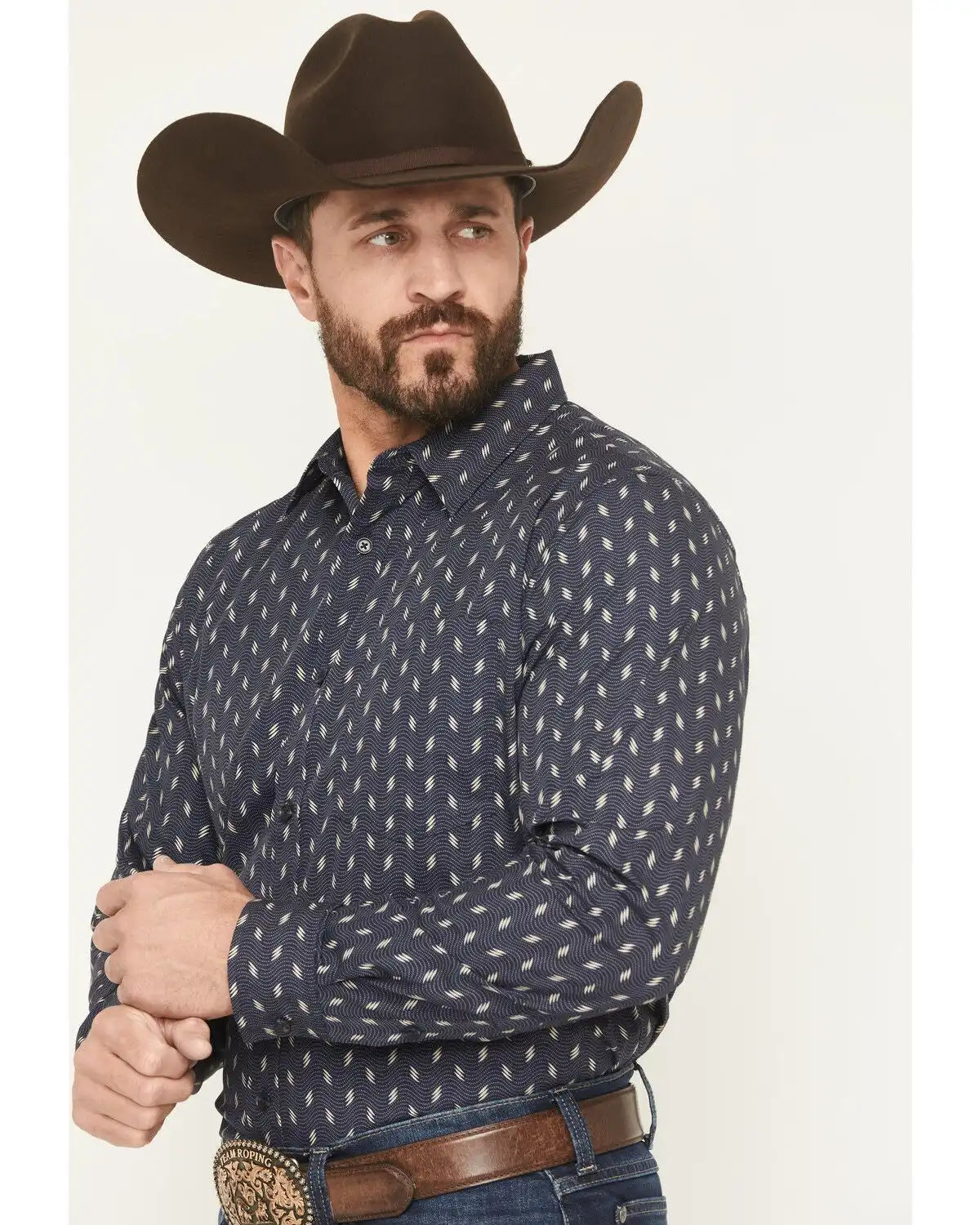 Gibson Trading Co Men's Zig Zag Geo Print Long Sleeve Button-Down Western Shirt