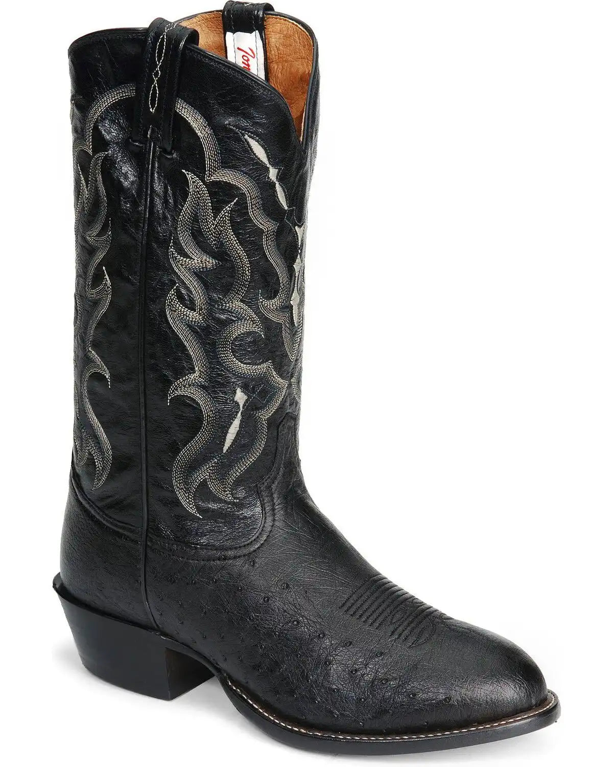 Tony Lama Men's Bonham Smooth Ostrich Western Boots - Round Toe