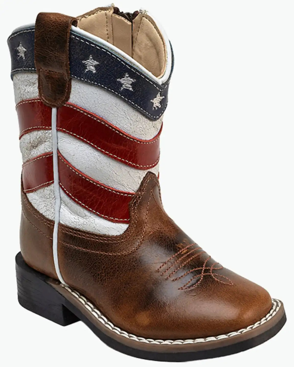 Old West Toddler Boys' Americana Western Boots - Broad Square Toe