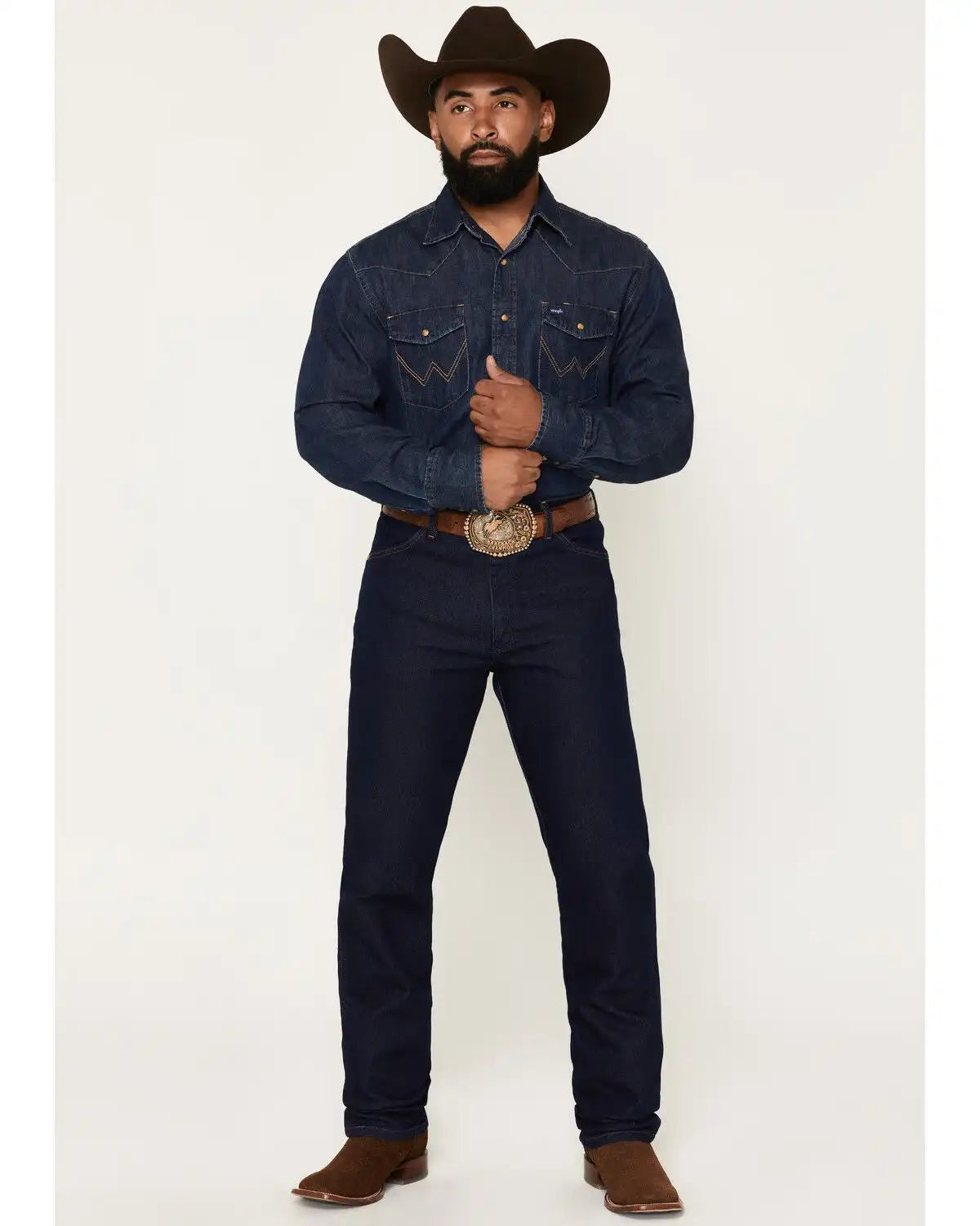 Wrangler Men's Cowboy Cut Active Flex Indigo Dark Bootcut Jeans