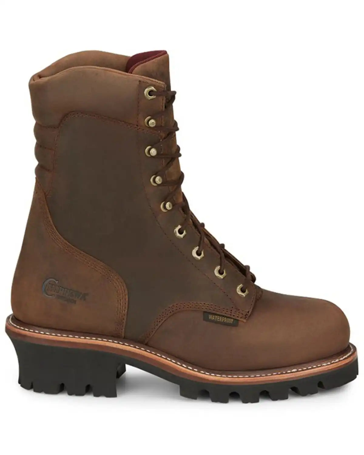 Chippewa Men's Lace-Up Waterproof Logger Work Boots - Steel Toe