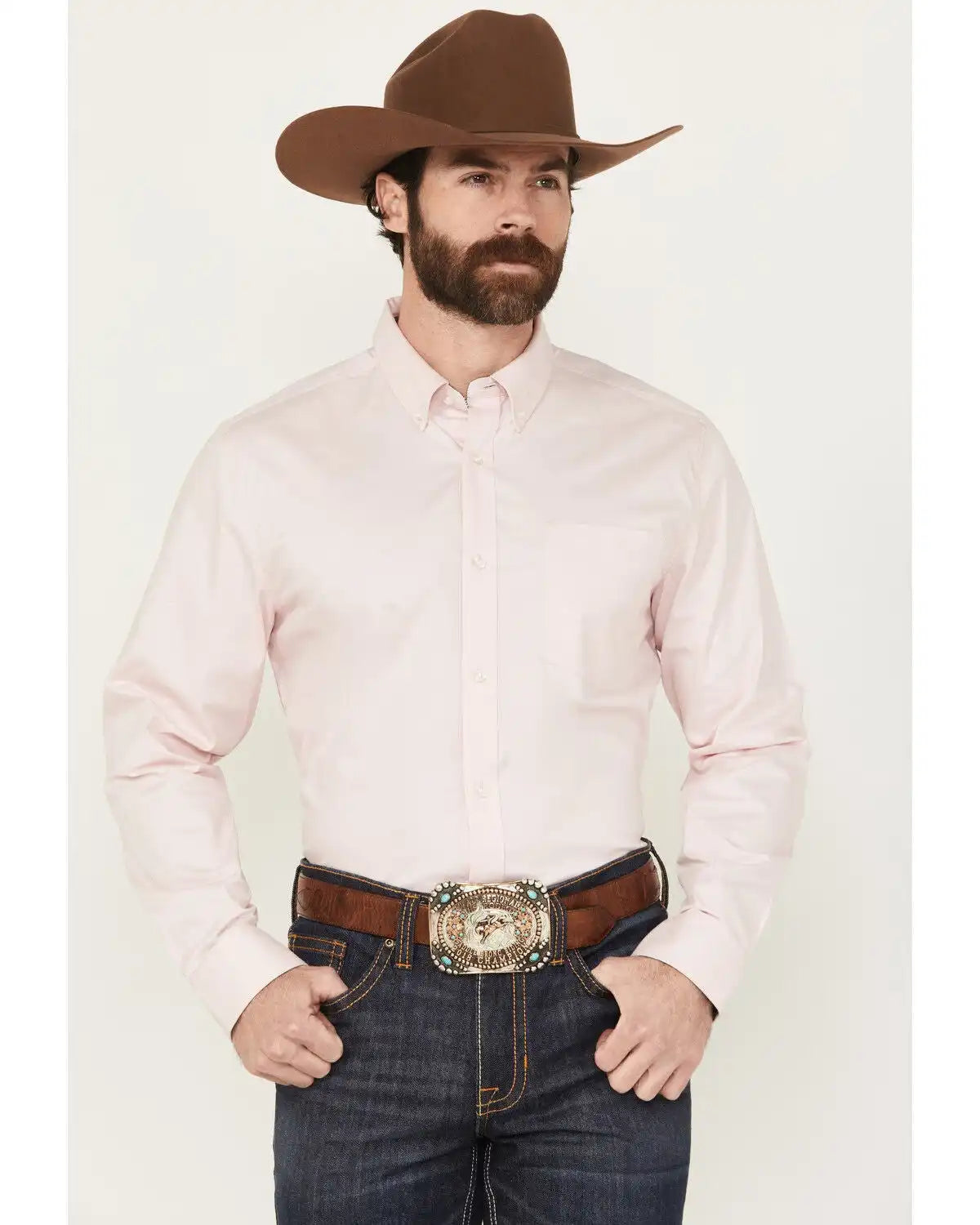 Cody James Men's Performance Twill Solid Long Sleeve Button-Down Stretch Western Shirt - Tall