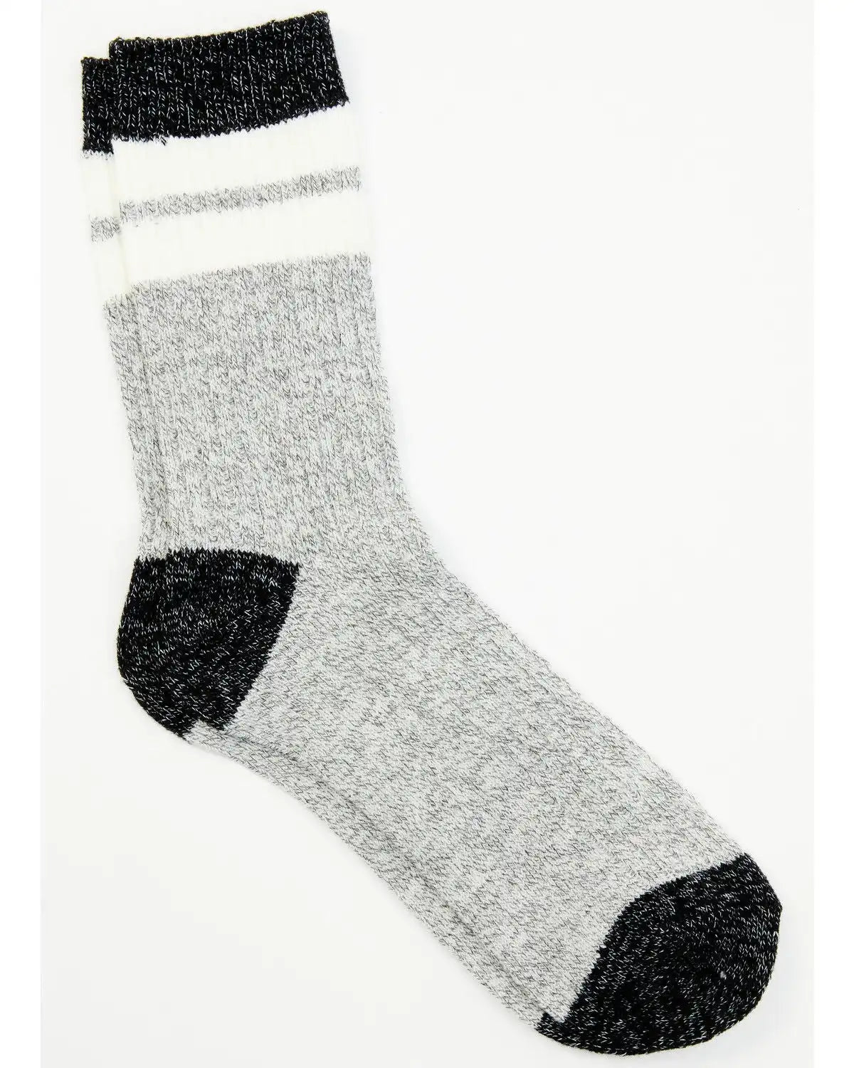 Brother's and Sons Men's Gray Rugby Stripe Crew Socks
