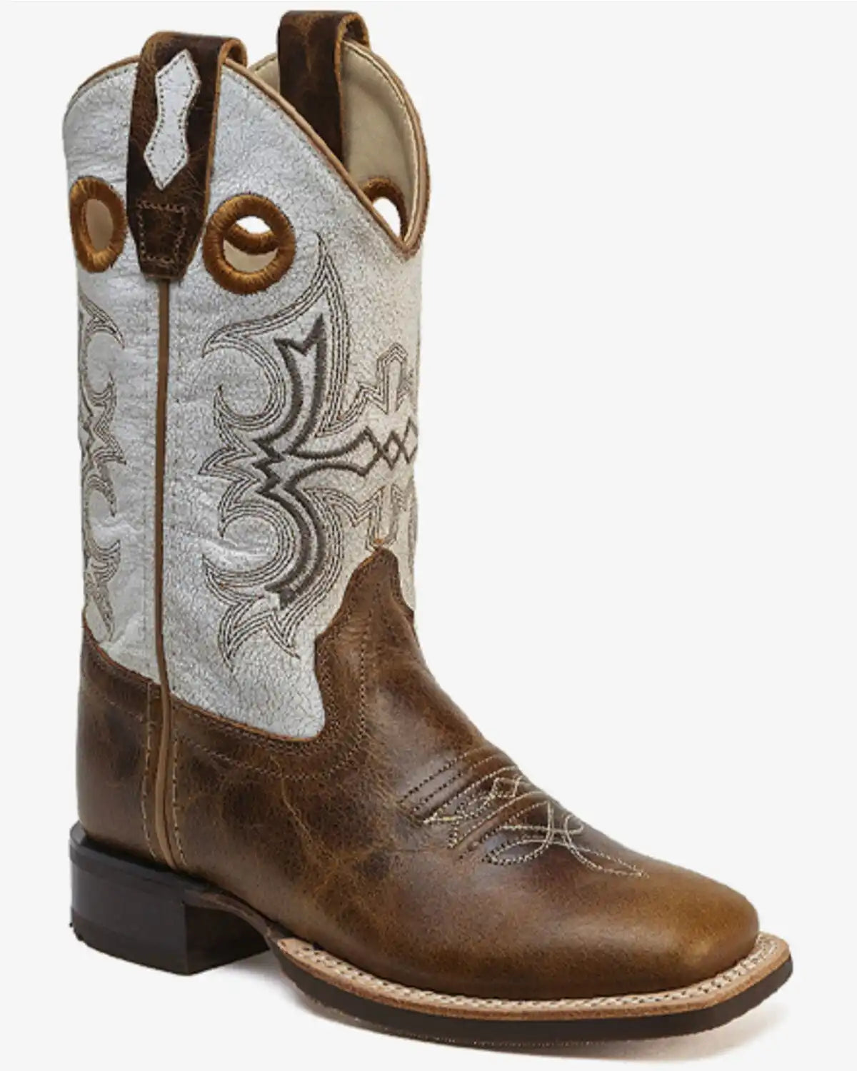 Old West Boys' Crackle Performance Western Boots - Broad Square Toe