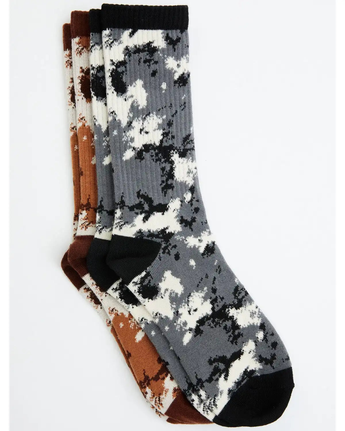 Cody James Men's Cow Print Crew Socks - 2 Pack