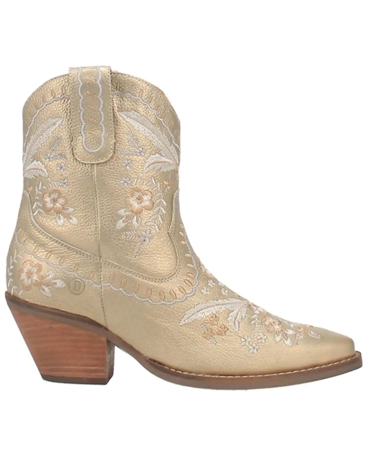 Dingo Women's Primrose Embroidered Floral Western Booties - Snip Toe