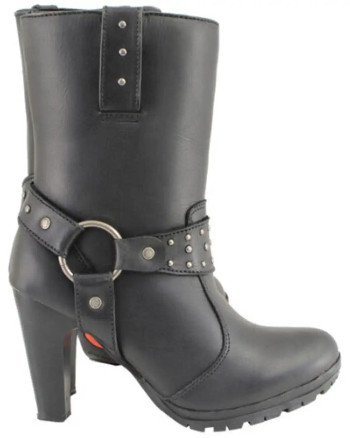 Milwaukee Leather Women's Leather Harness Boots - Round Toe