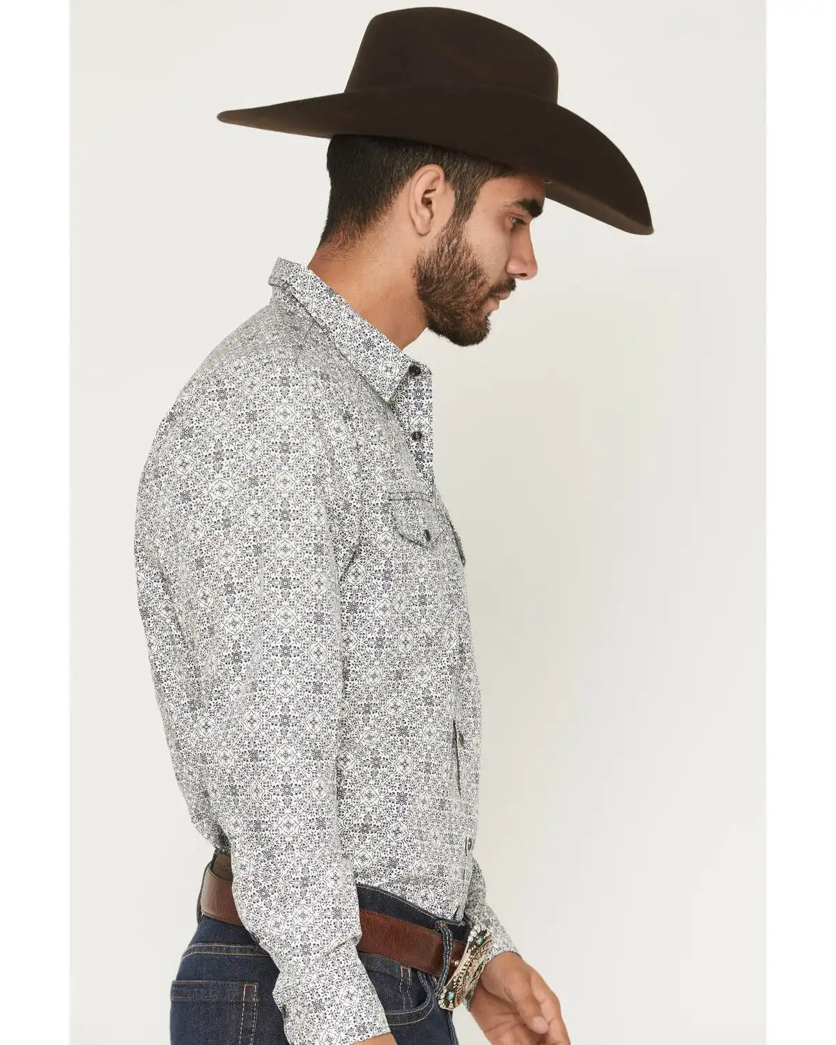 Gibson Trading Co Men's Twisted Medallion Long Sleeve Snap Western Shirt