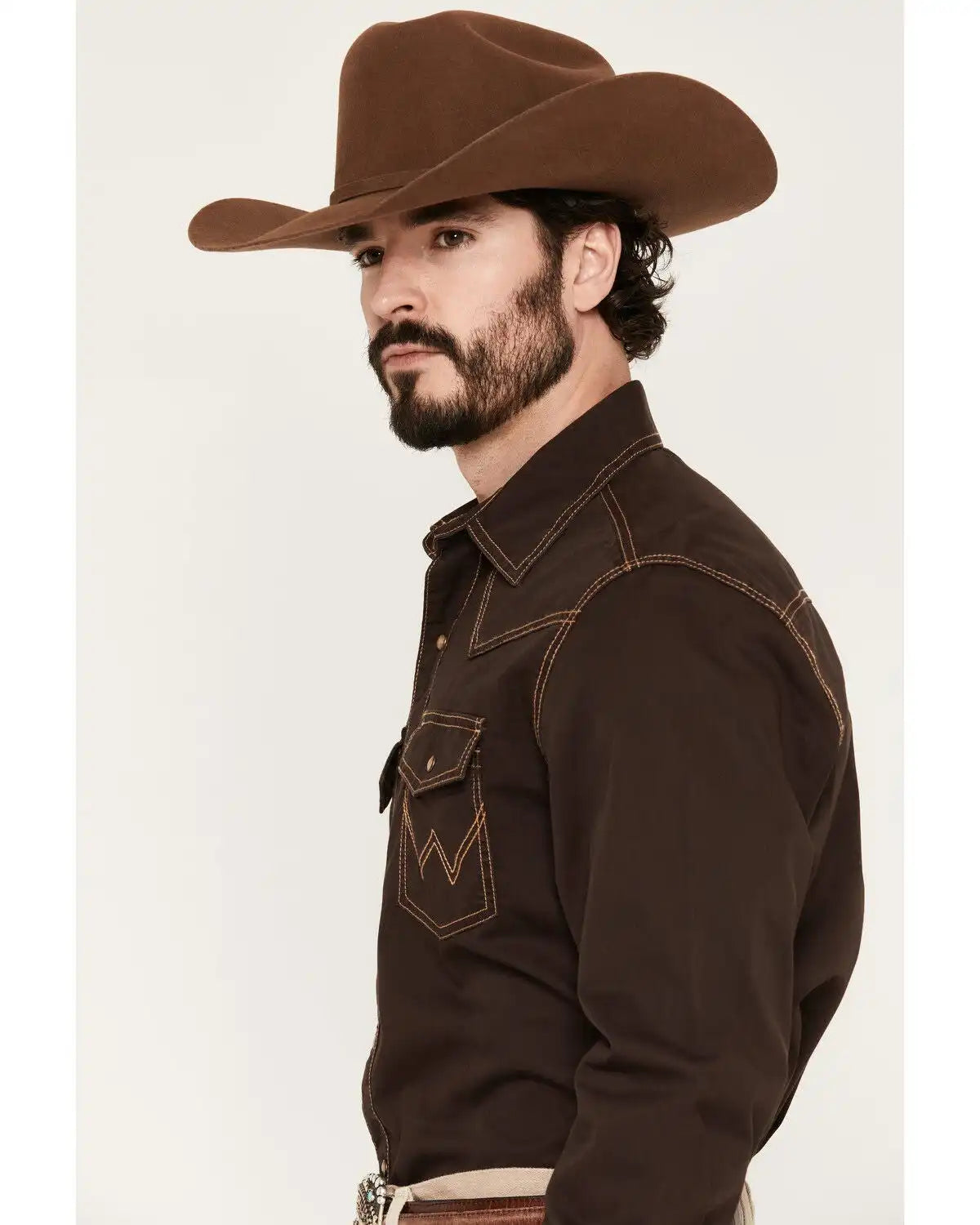 Wrangler Retro Men's Solid Long Sleeve Snap Western Shirt